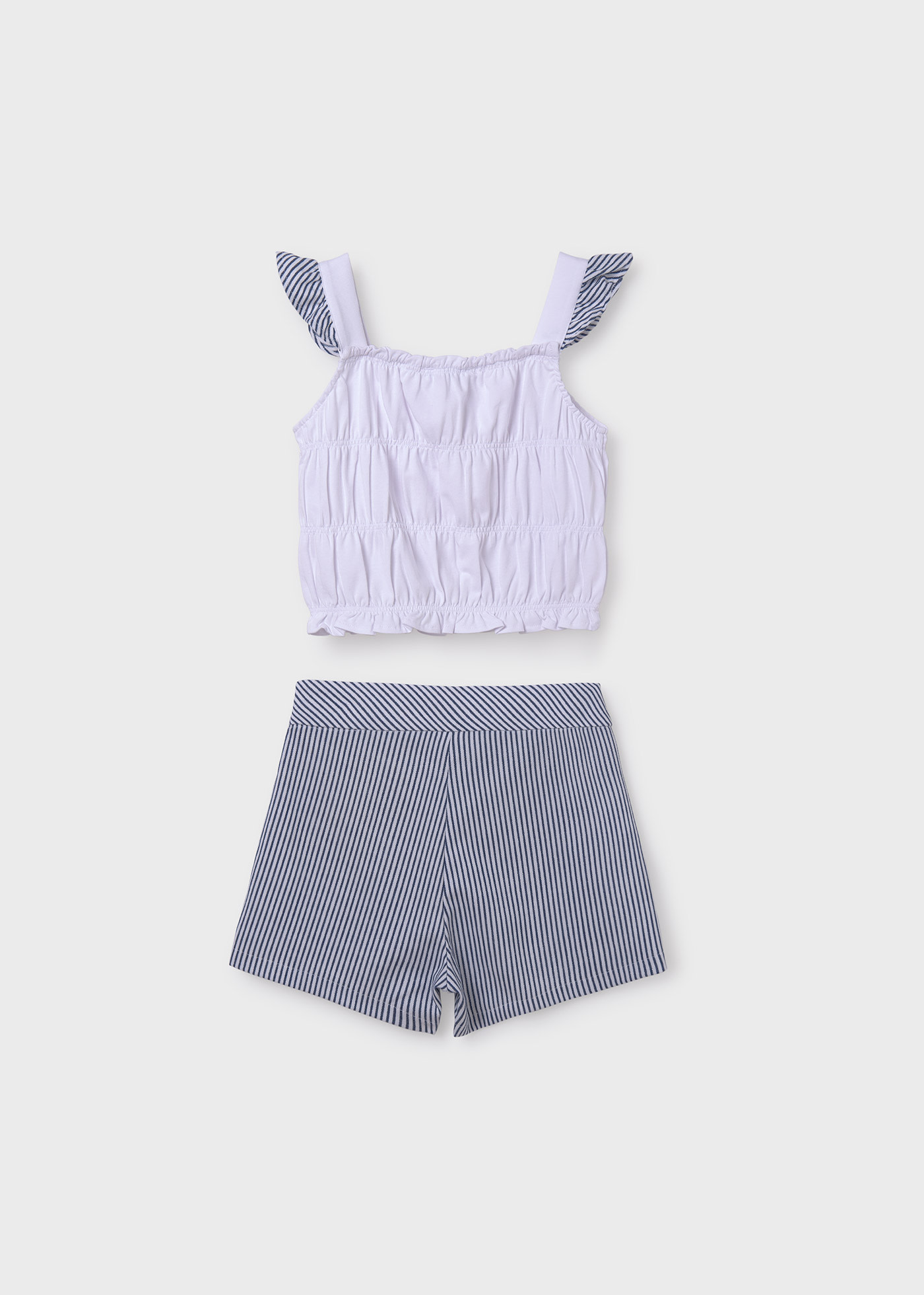 Girl Set with Striped Lurex Bermuda Shorts