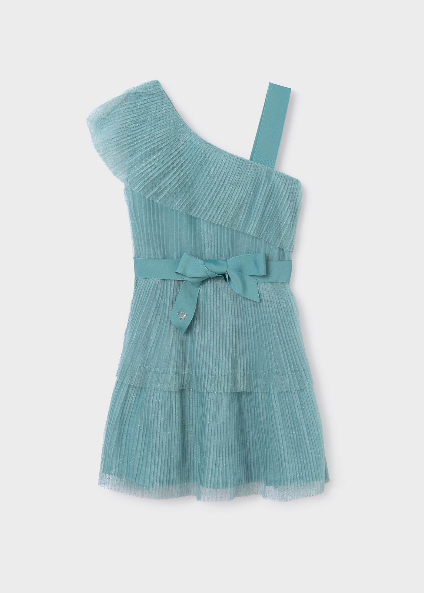 Vestito plissettato asimmetrico ragazza