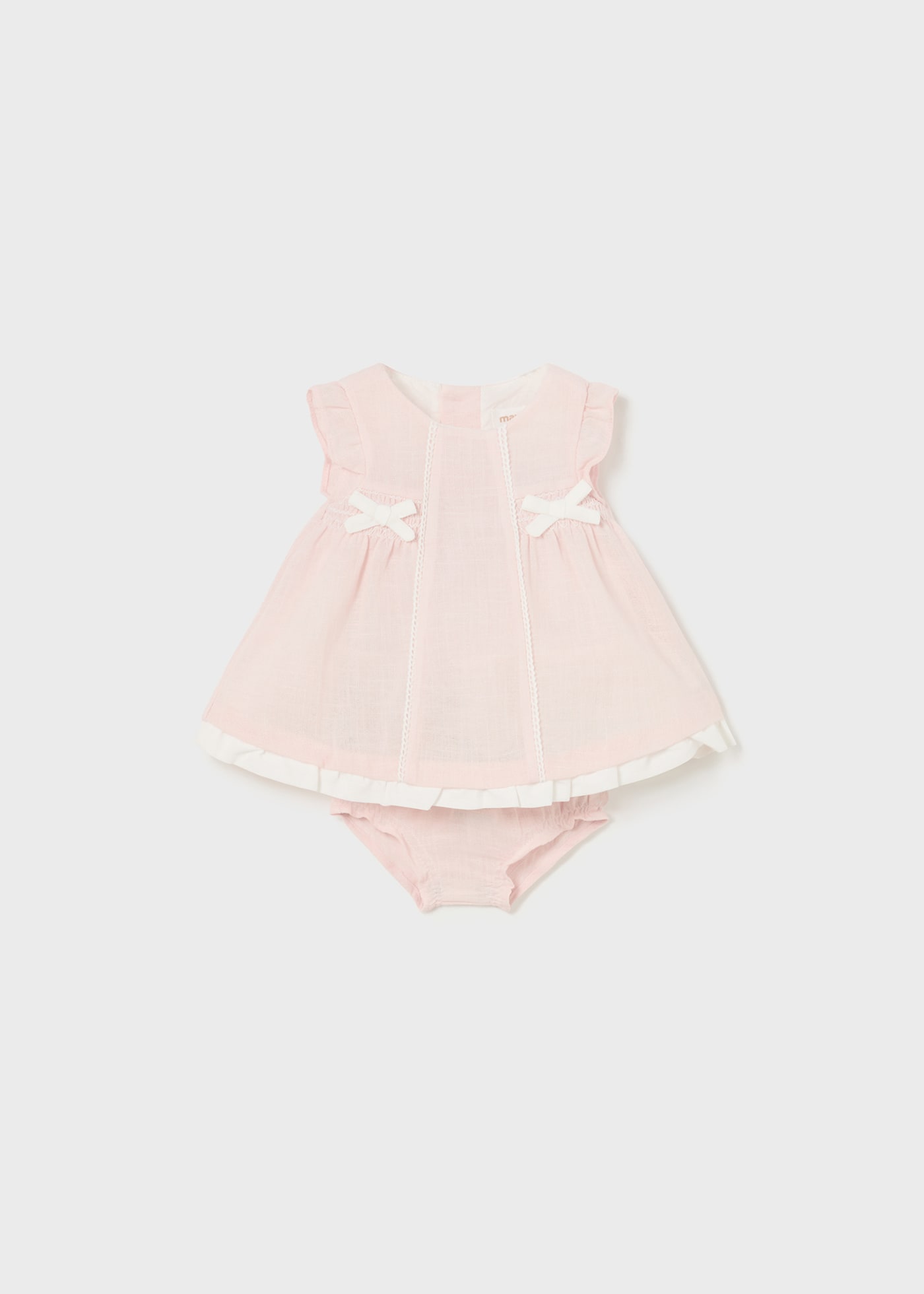 Vestito punto smock con copri pannolino neonata