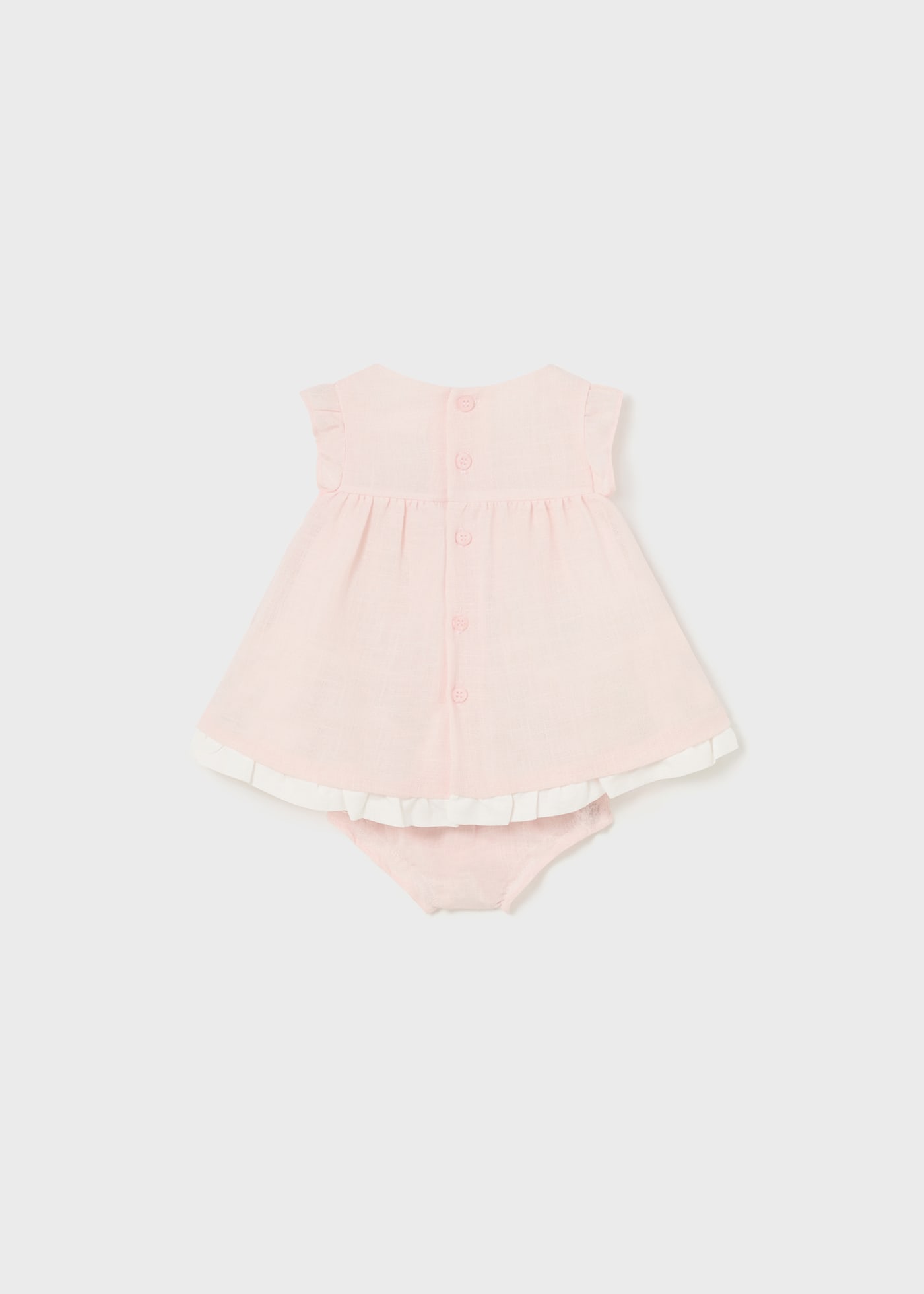 Vestito punto smock con copri pannolino neonata