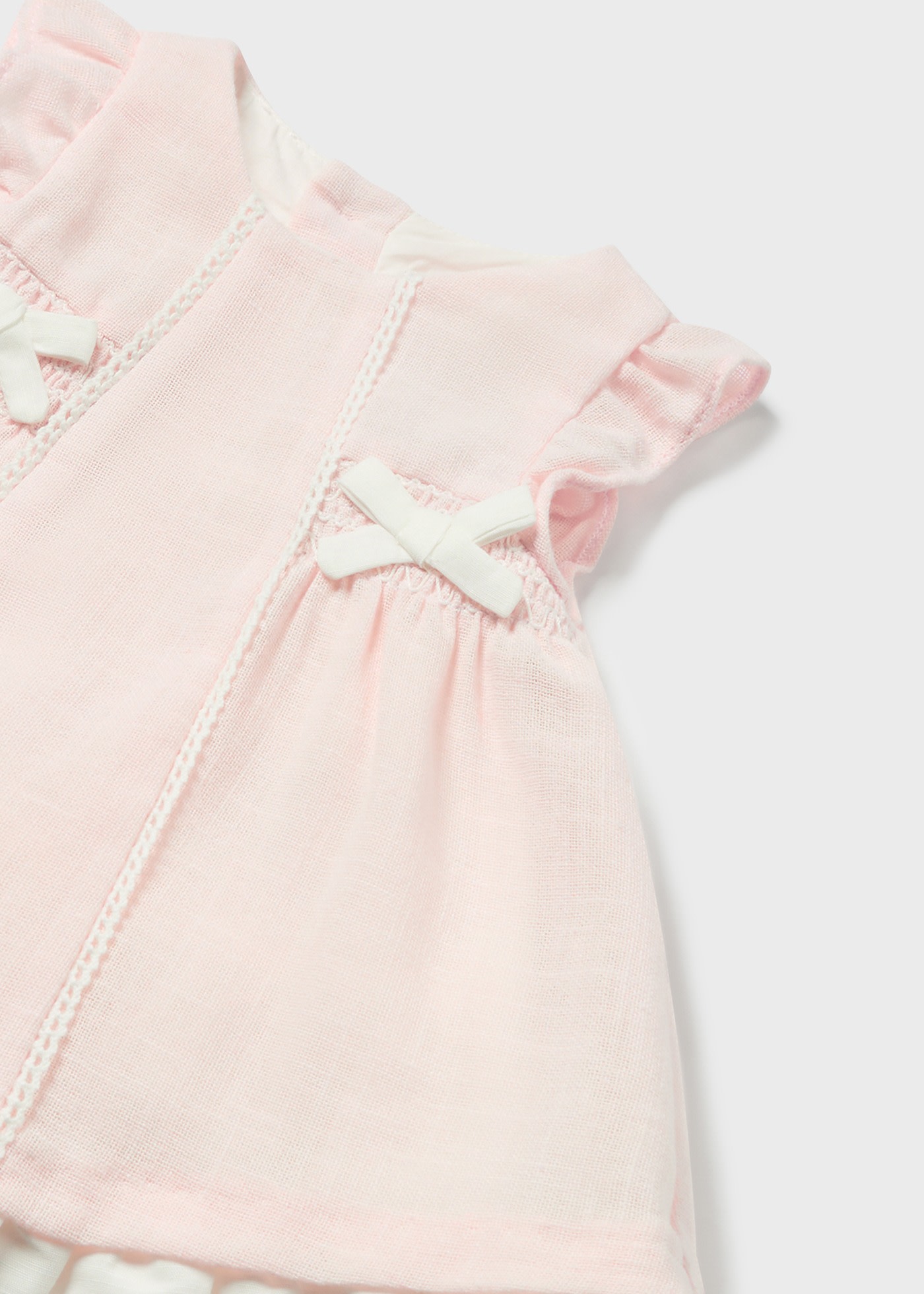 Vestito punto smock con copri pannolino neonata