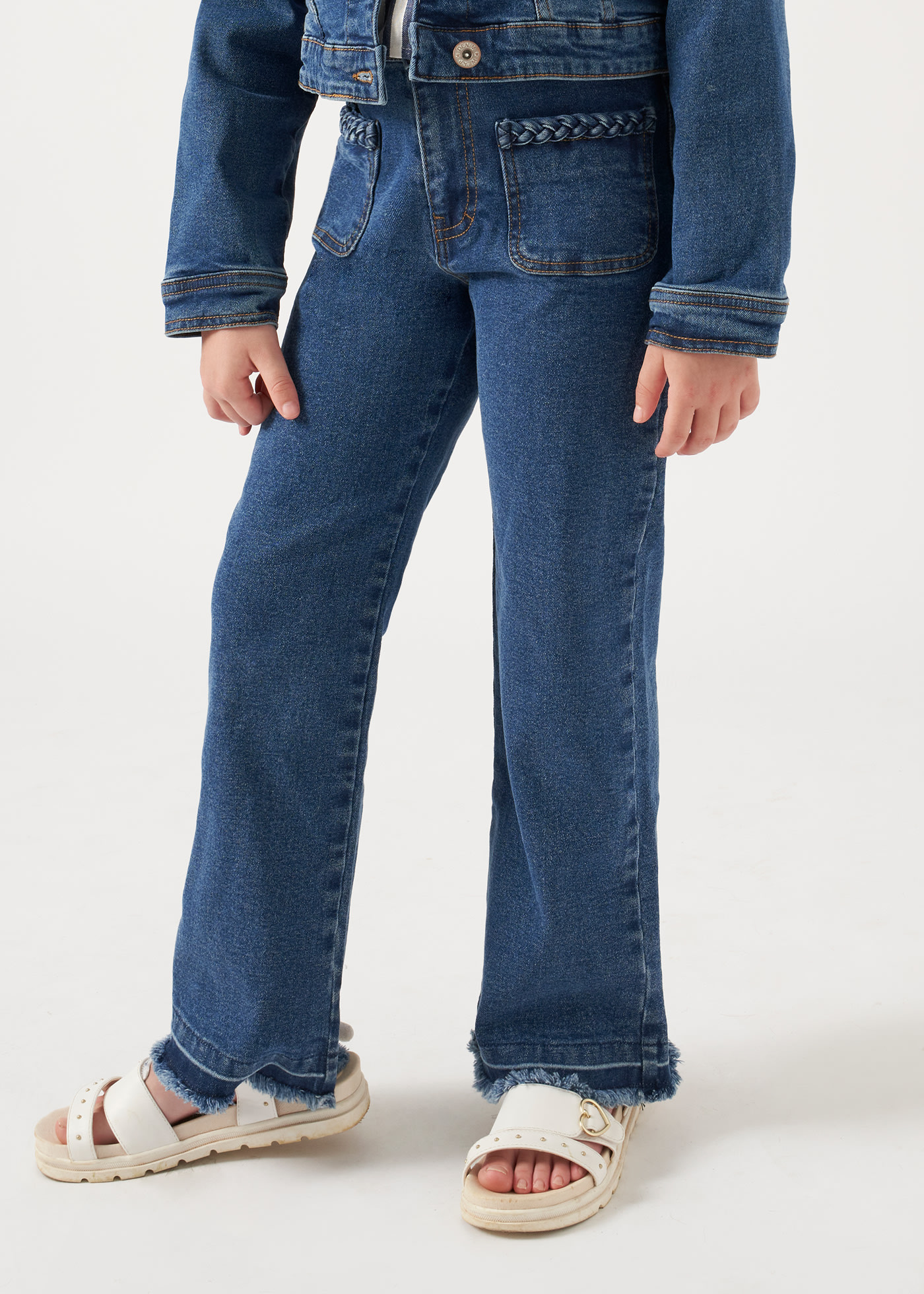 Jeanshose hochgeschnitten Better Cotton Teenager Mädchen