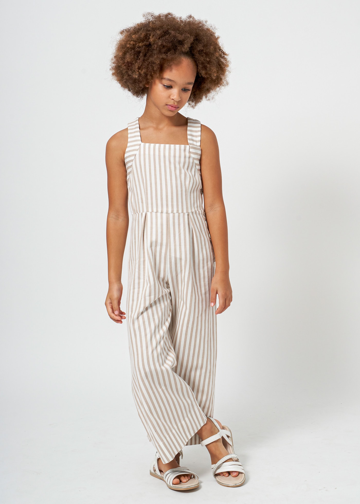 Girls striped jumpsuit