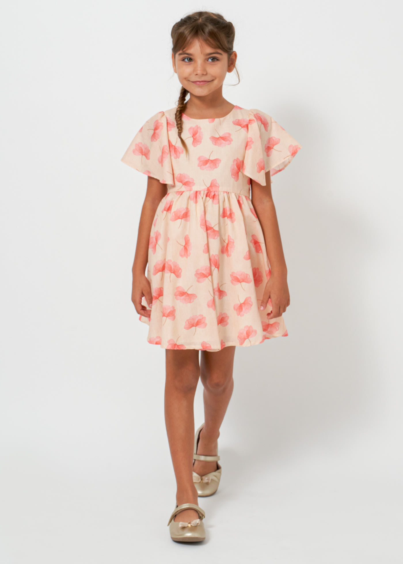 Girl Print Cotton Batiste Dress