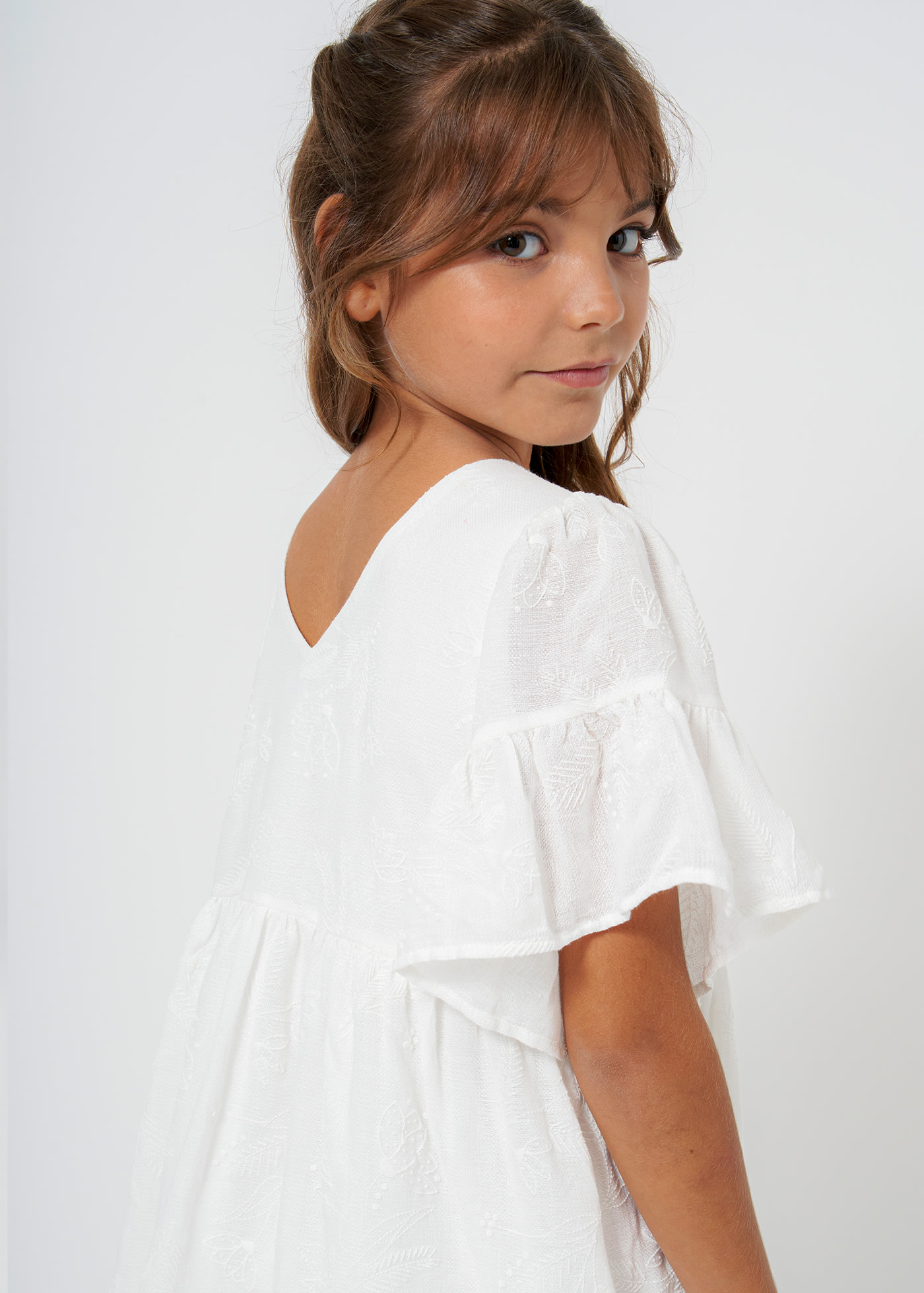 Girls embossed embroidery dress