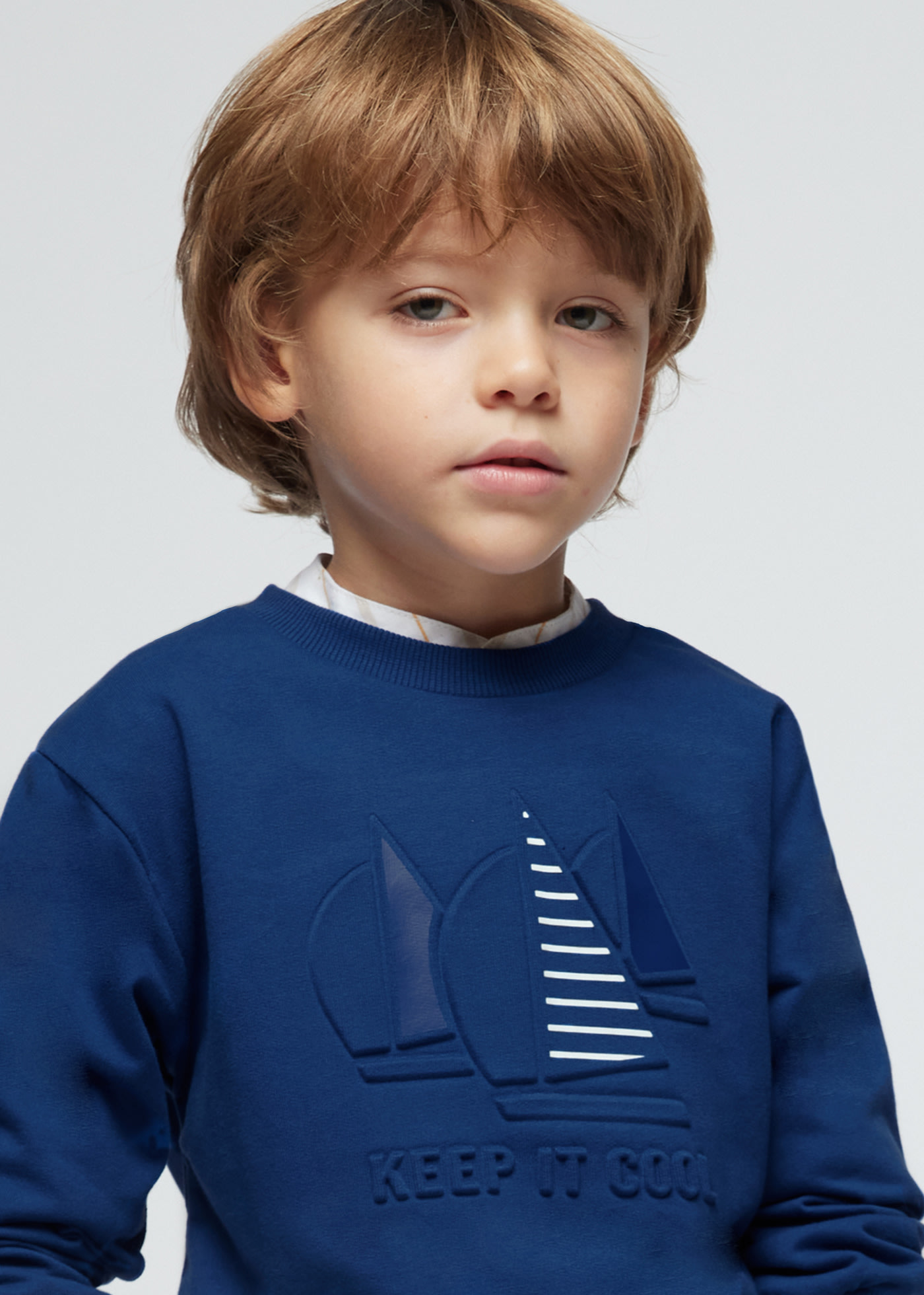 Boy Sweatshirt with Embossed Motif