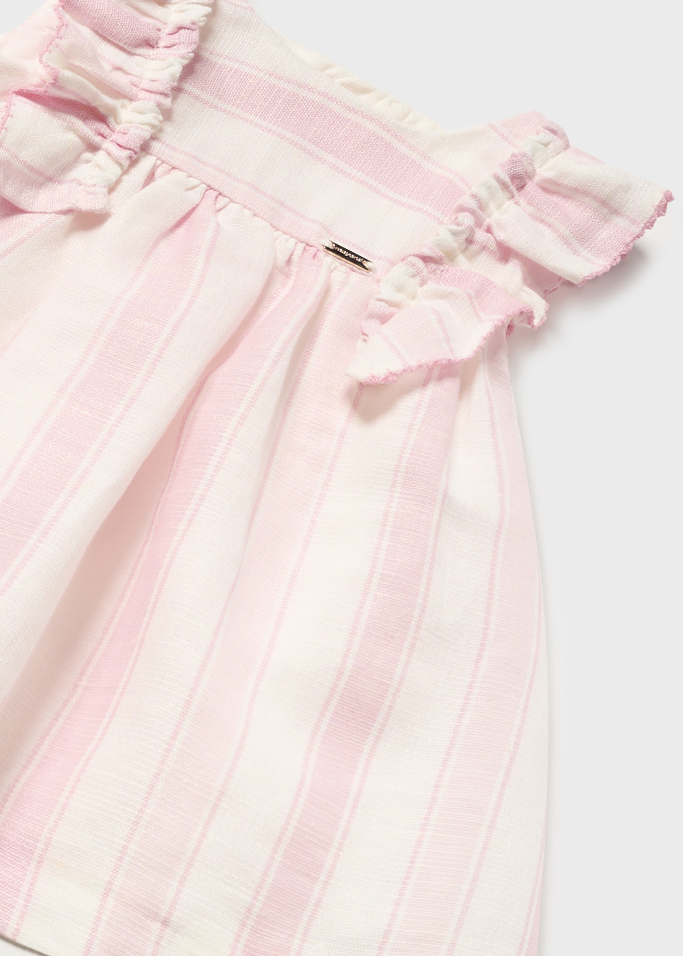 Robe rayée avec bloomer en lin européen nouveau-né