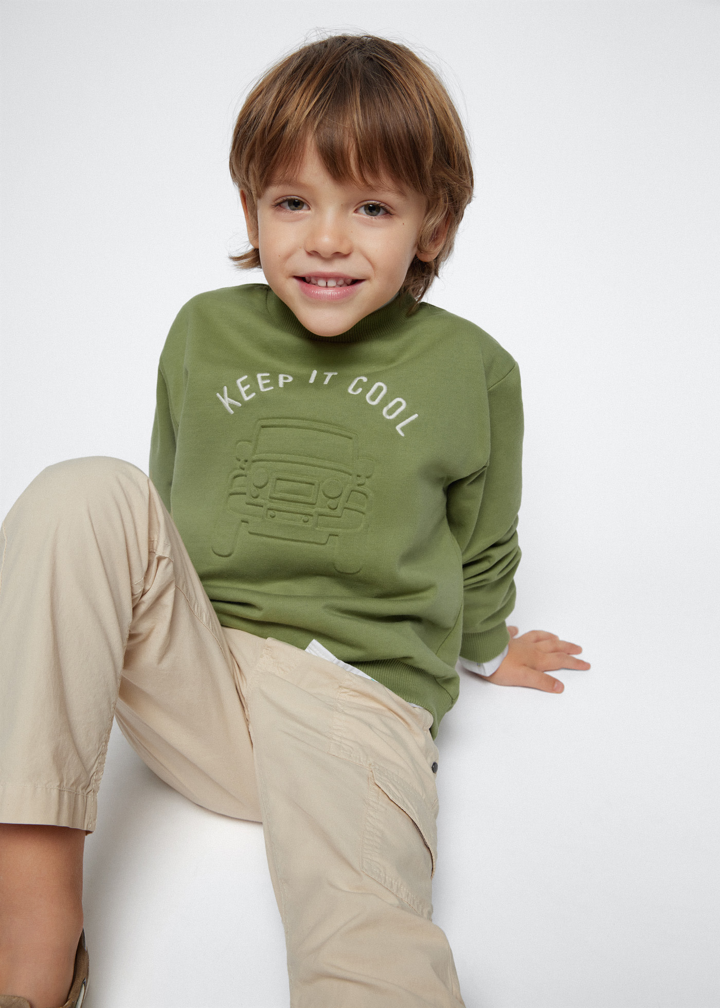Boy Sweatshirt with Embossed Motif