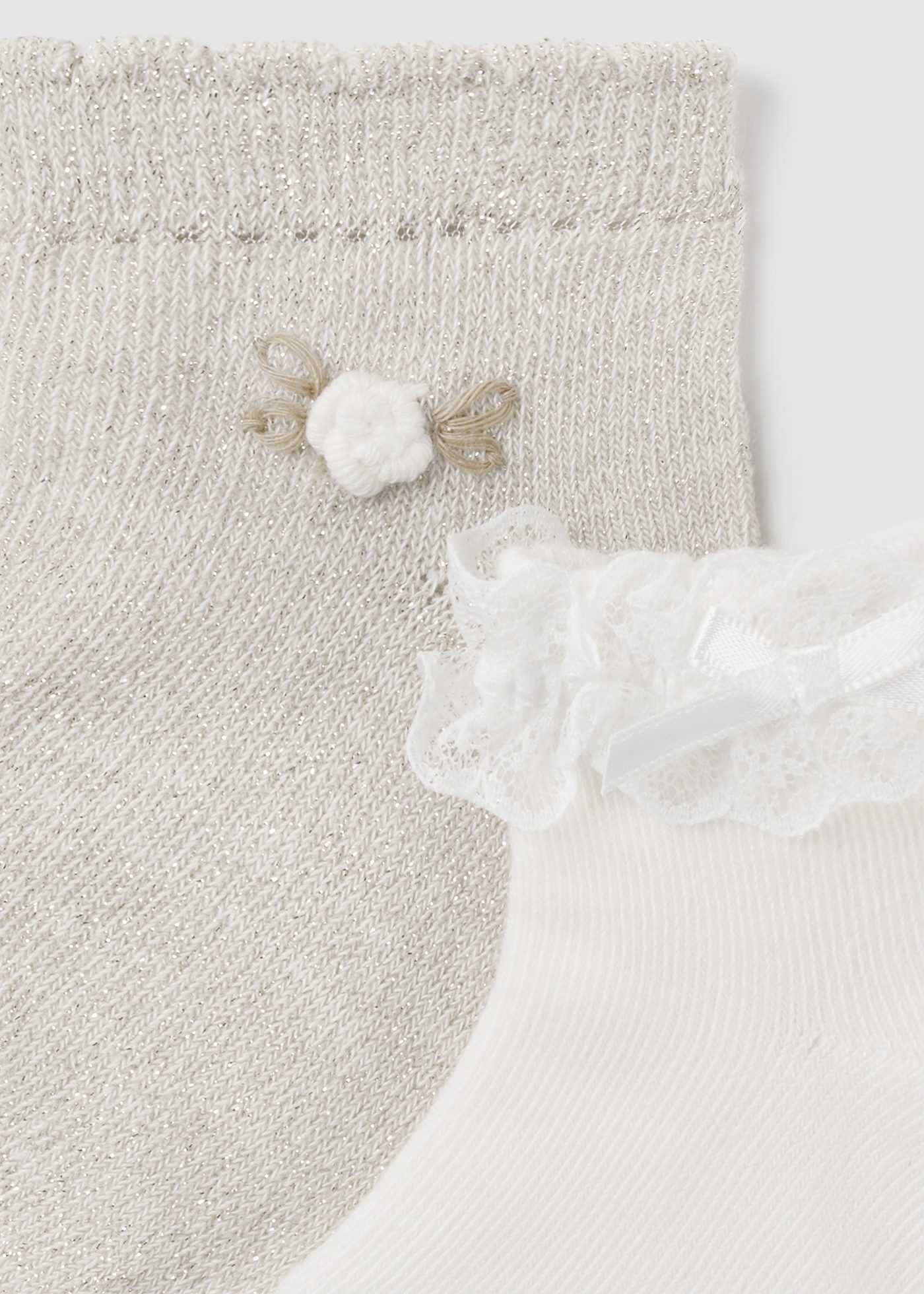 Set 2 calcetines ceremonia algodón orgánico bebé