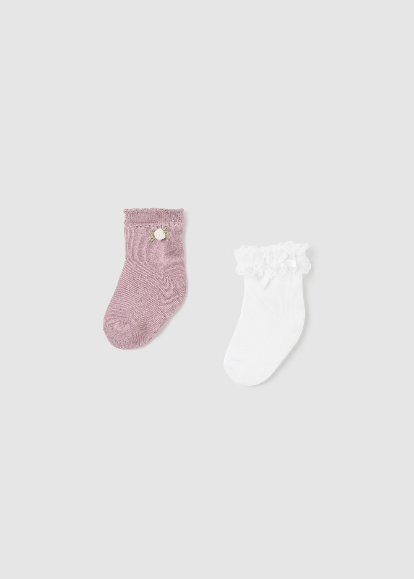 Set 2 chaussettes cérémonie en coton organique bébé