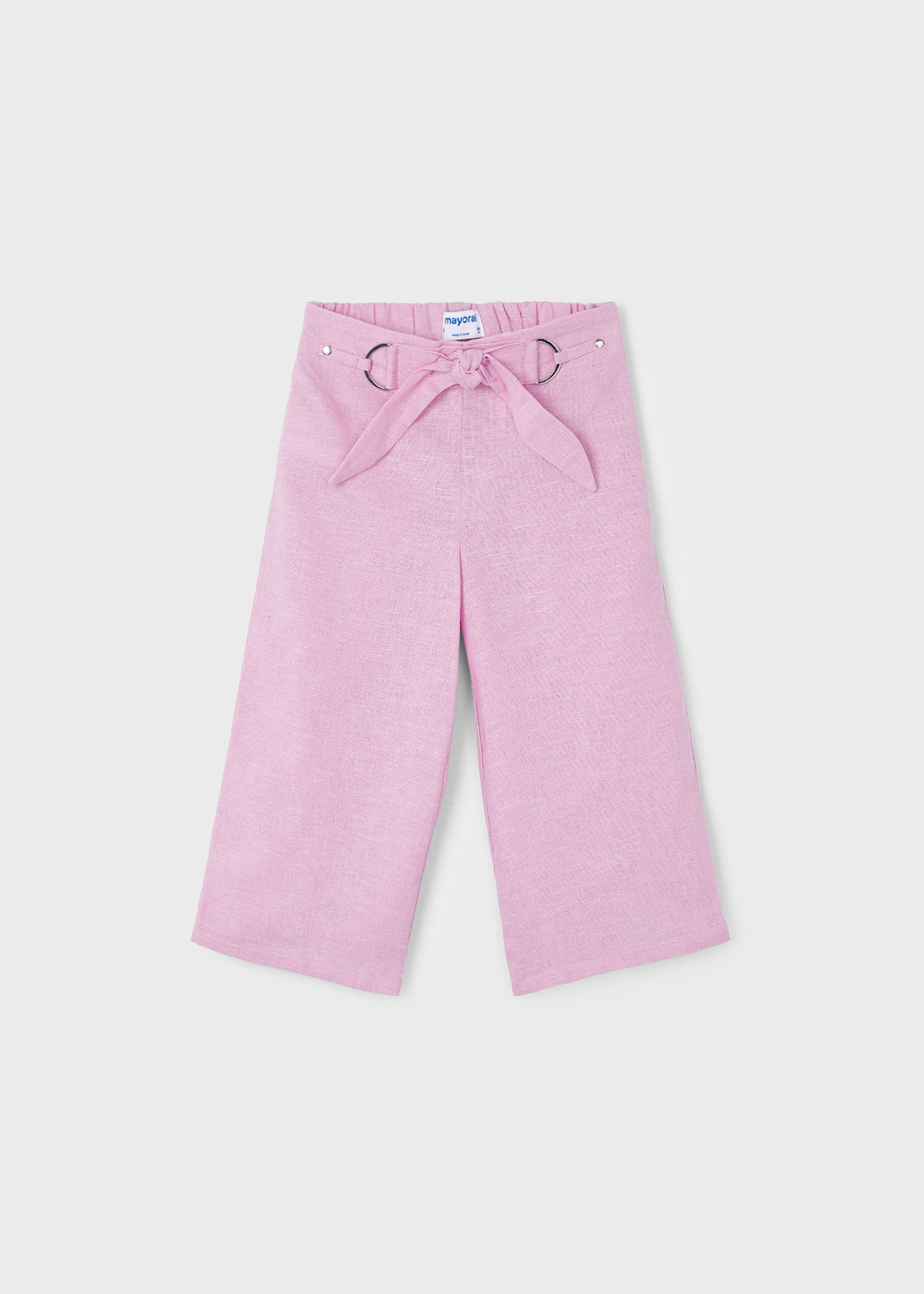 Girl cropped linen trousers