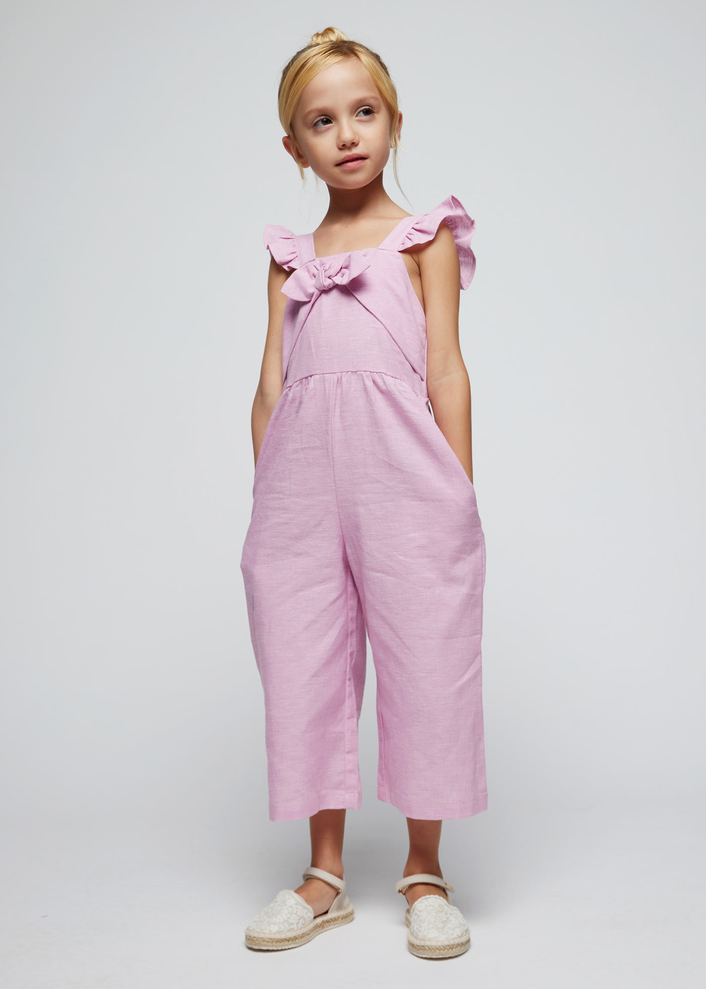 Girl Knot Linen Jumpsuit