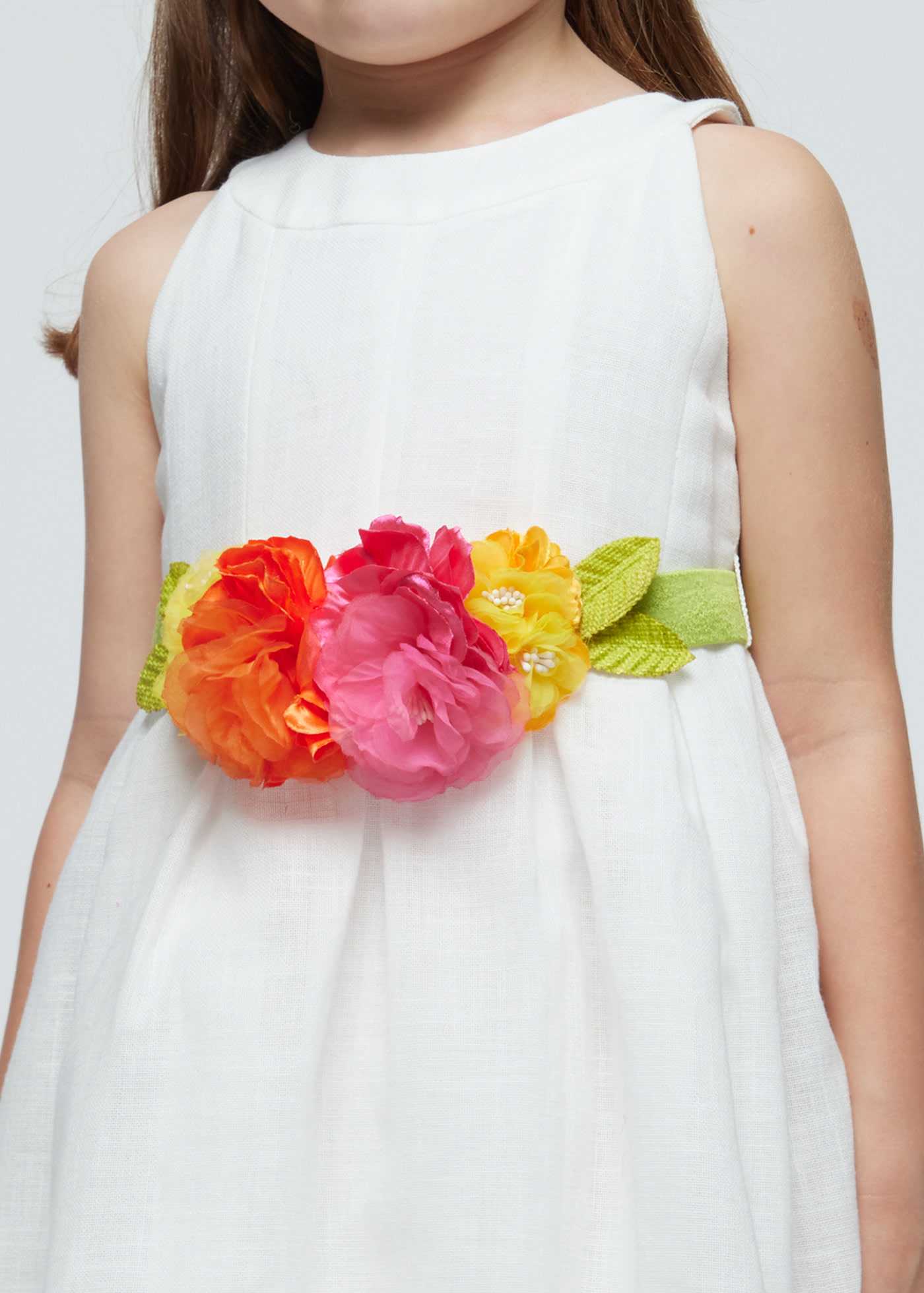 Girls floral belted dress