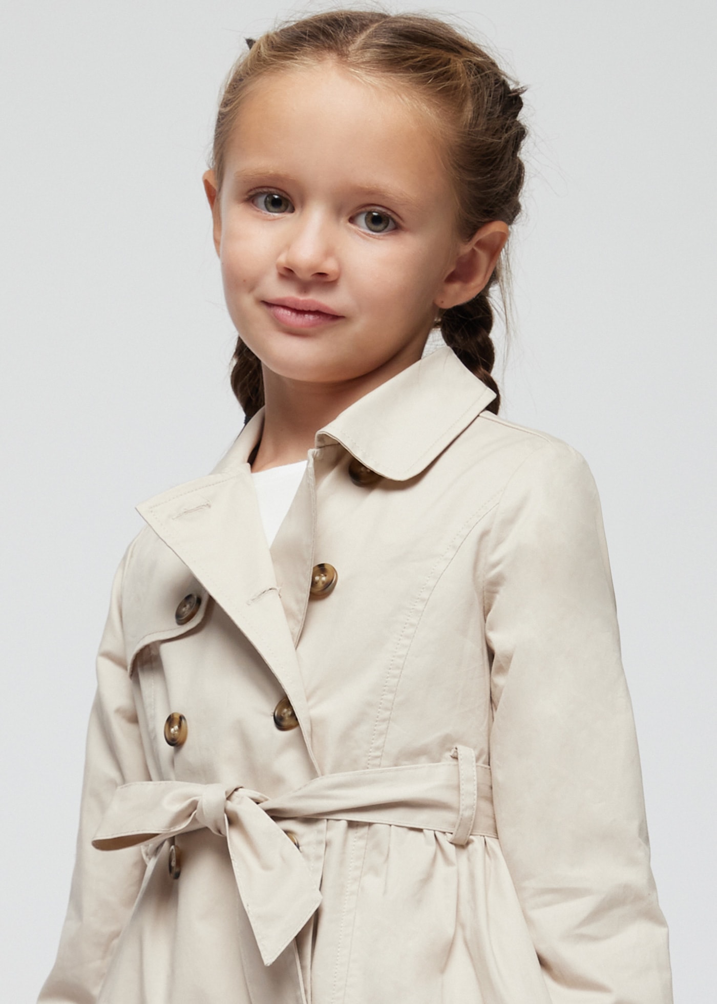 Girls belted trench coat