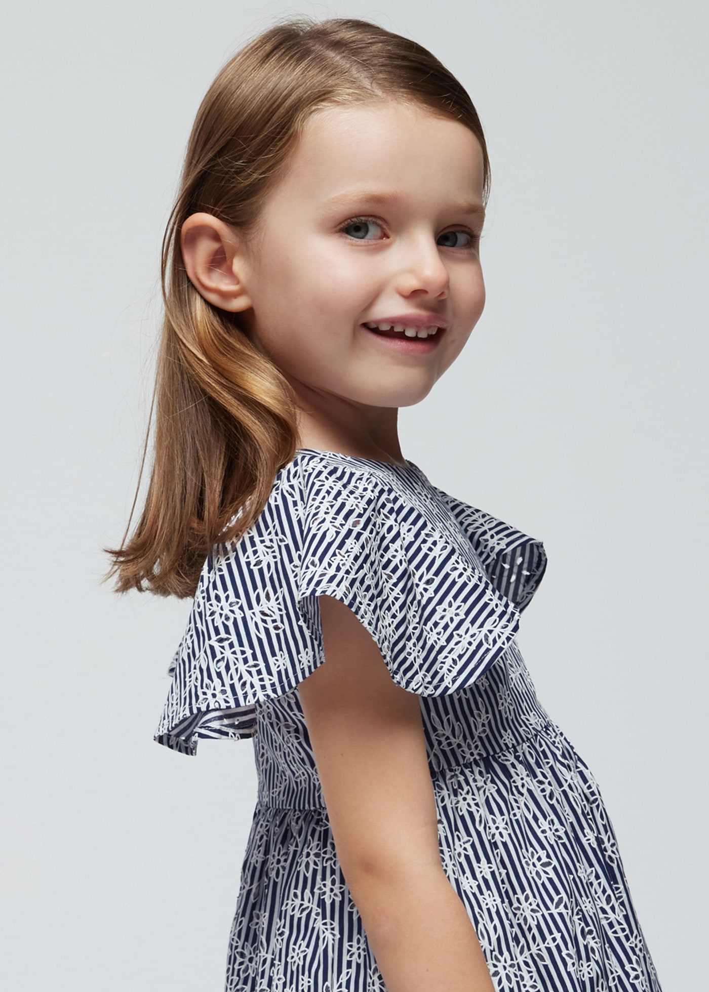 Girls striped poplin dress