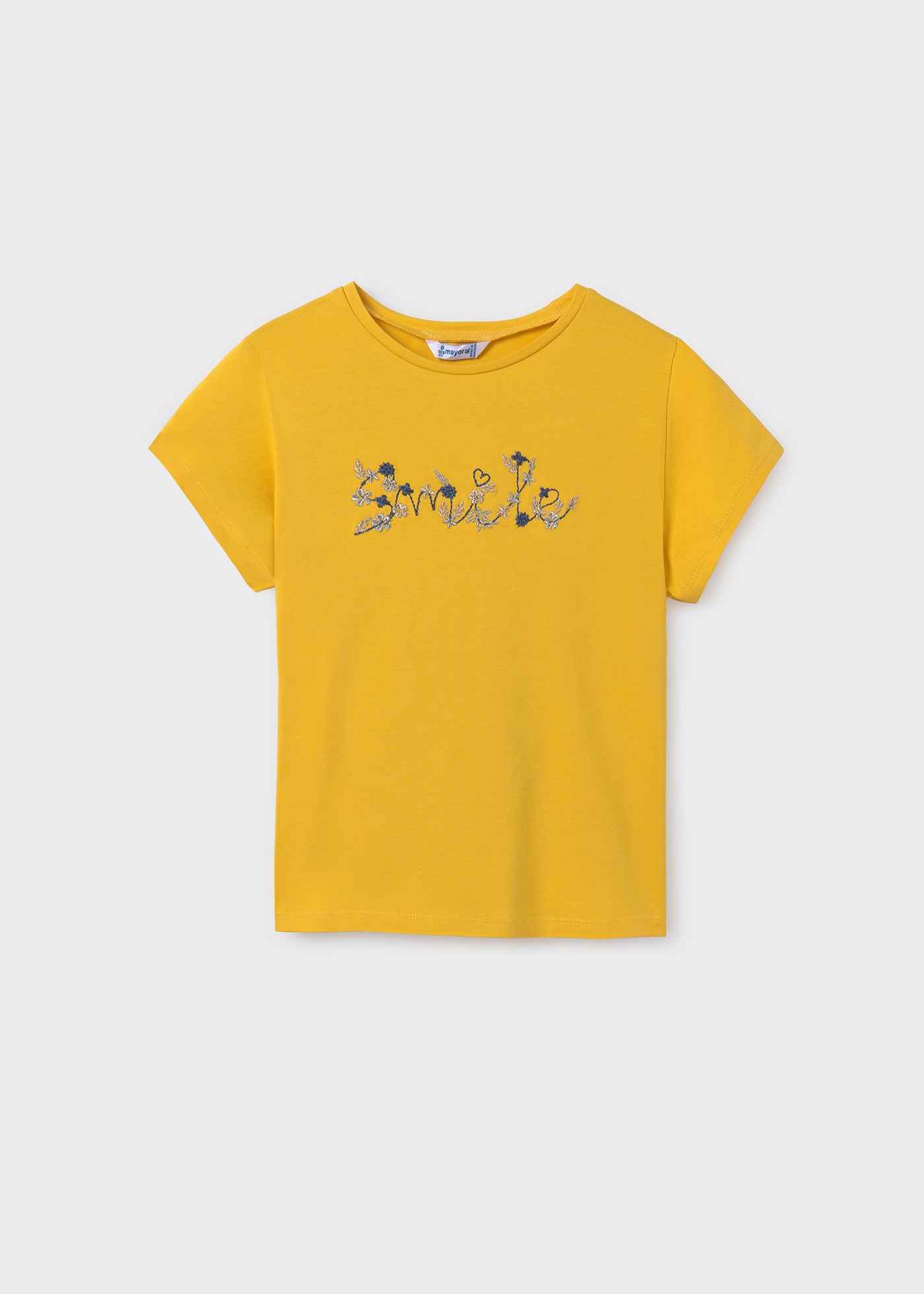 T-shirt texte brodé Better Cotton fille