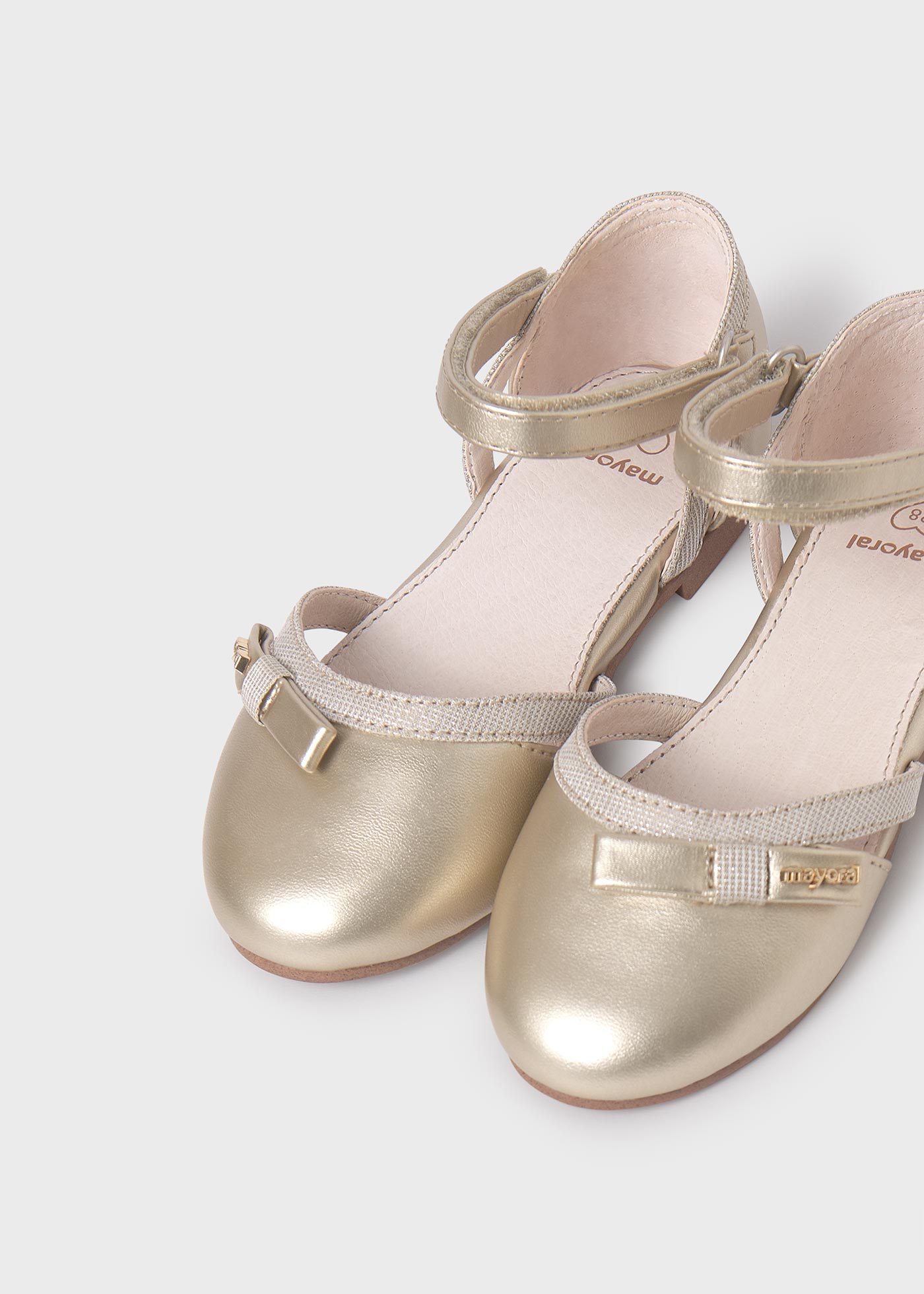 Girls metallic ballet flats sustainable leather