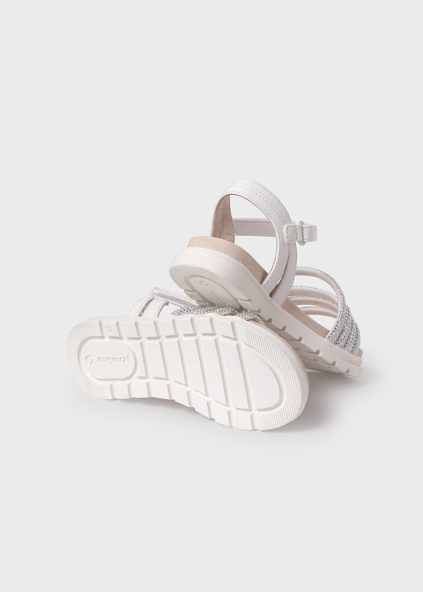 Girls shimmered sandals sustainable leather