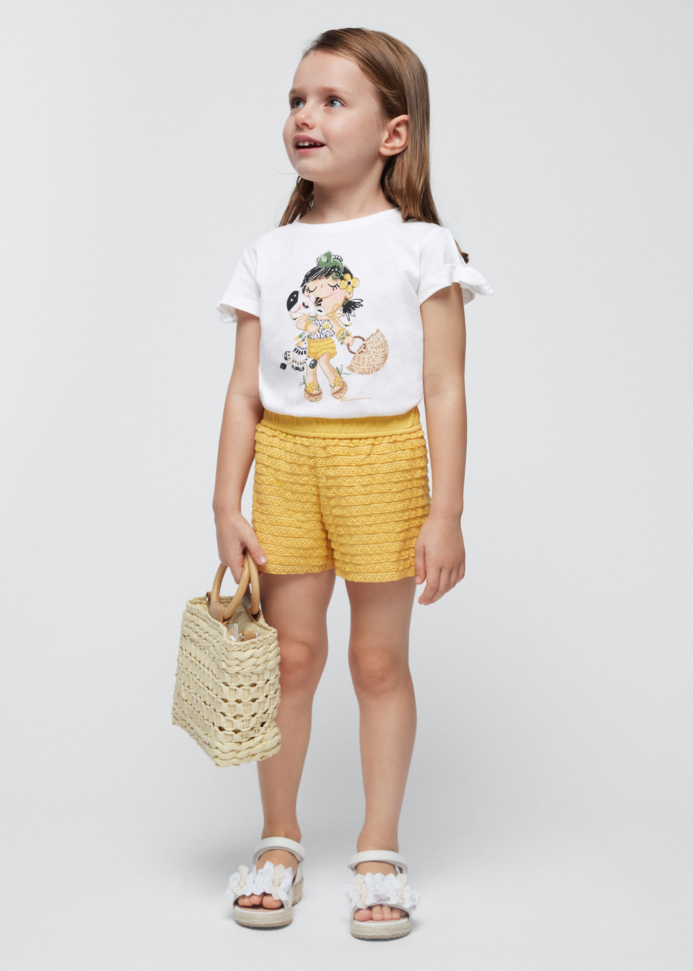 Girl 2 Piece Set with Ruffle Shorts