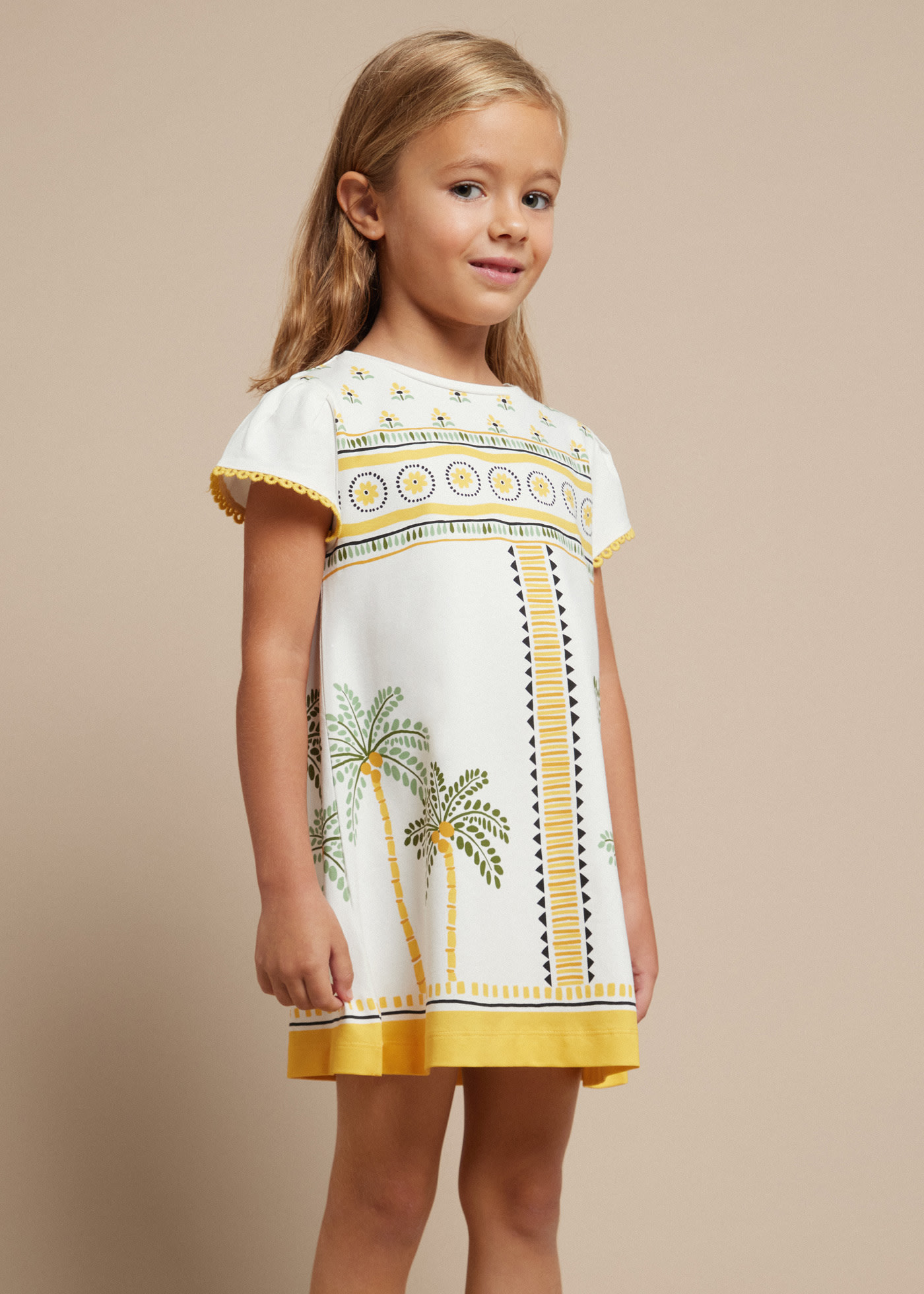 Girl Palm Tree Dress Better Cotton