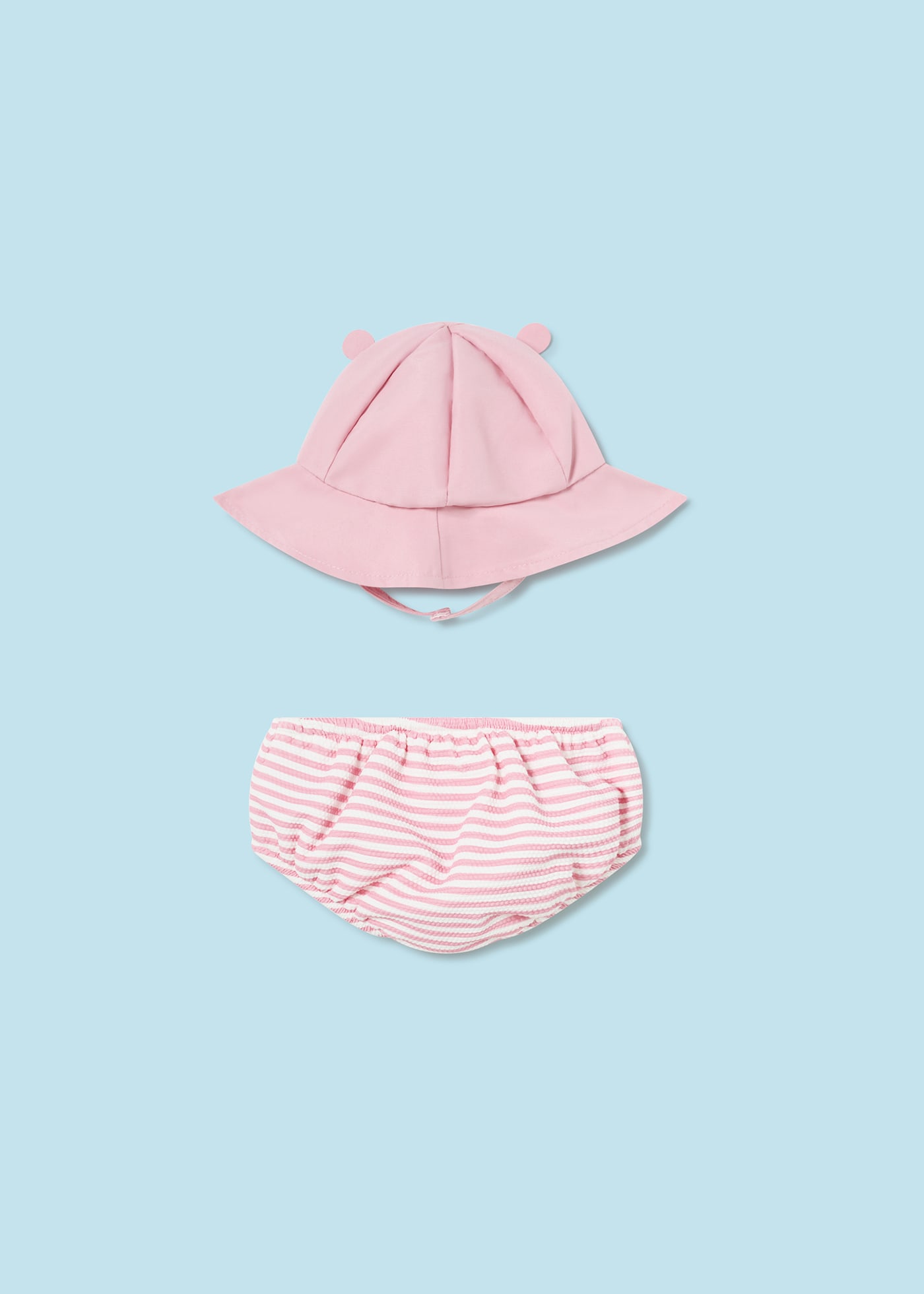 Комплект бански и шапка за новородено
