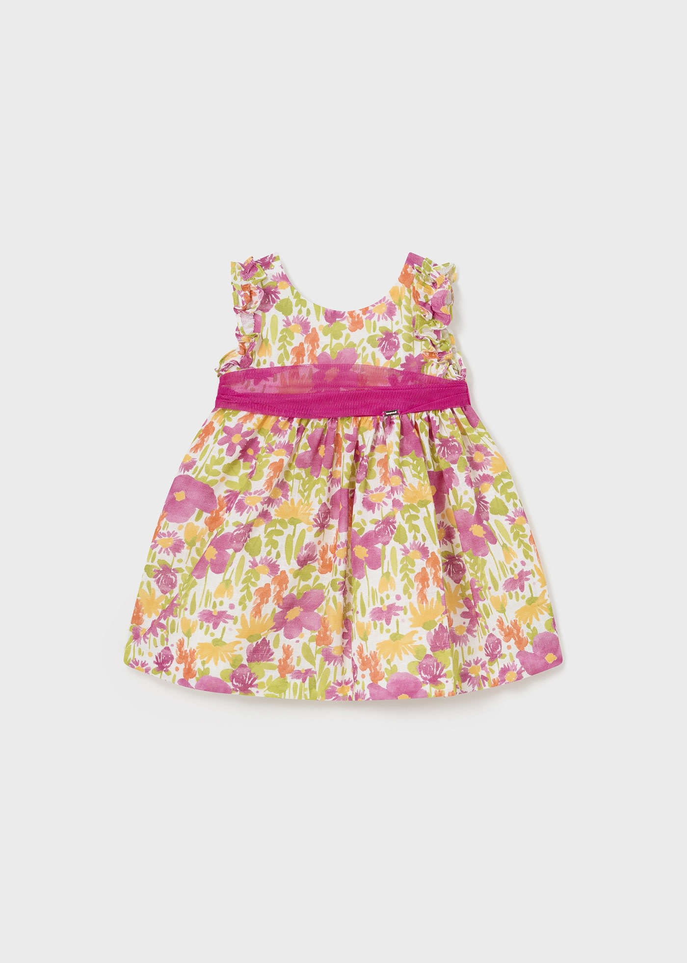 Baby floral dress with tulle sash