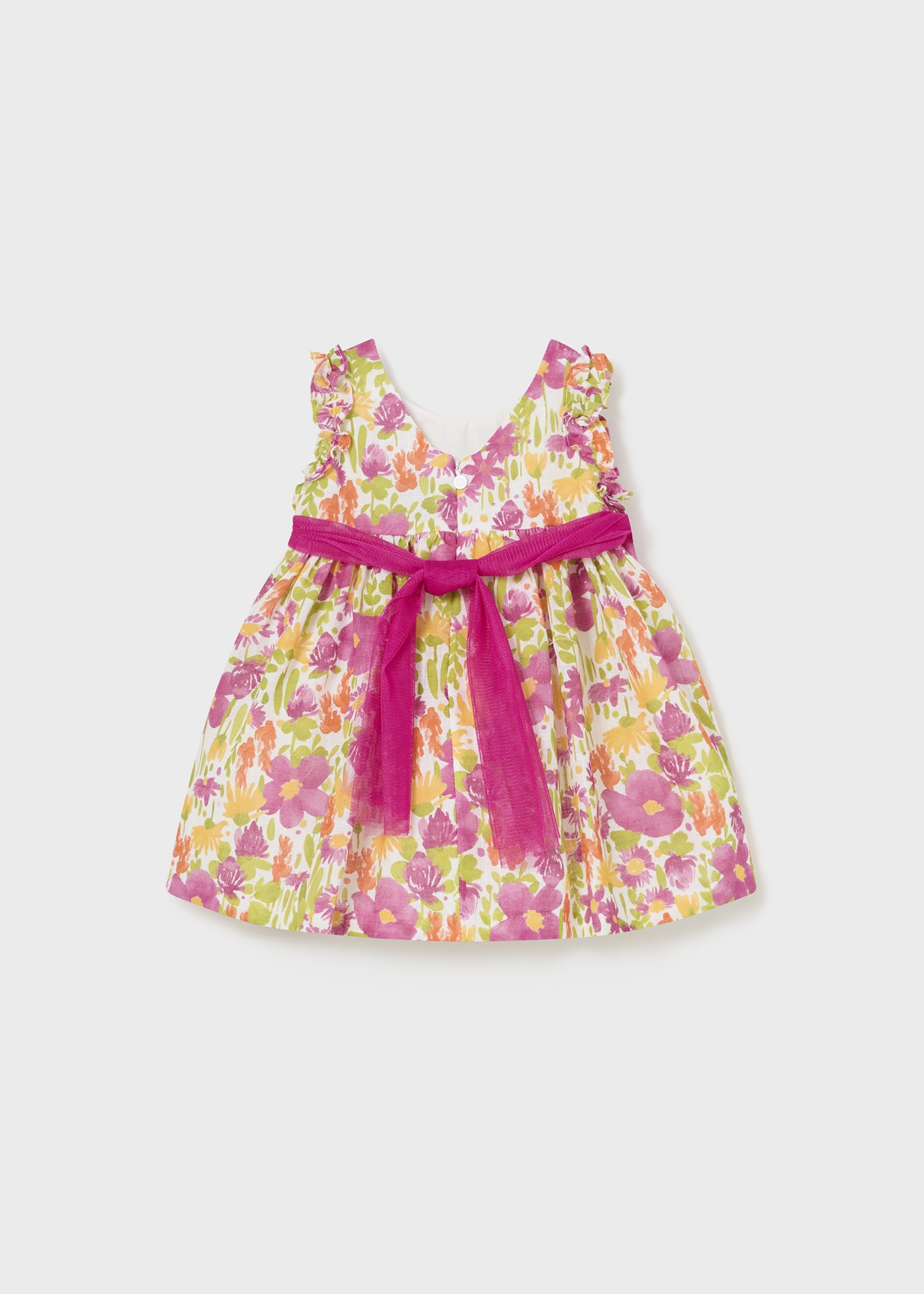 Baby floral dress with tulle sash