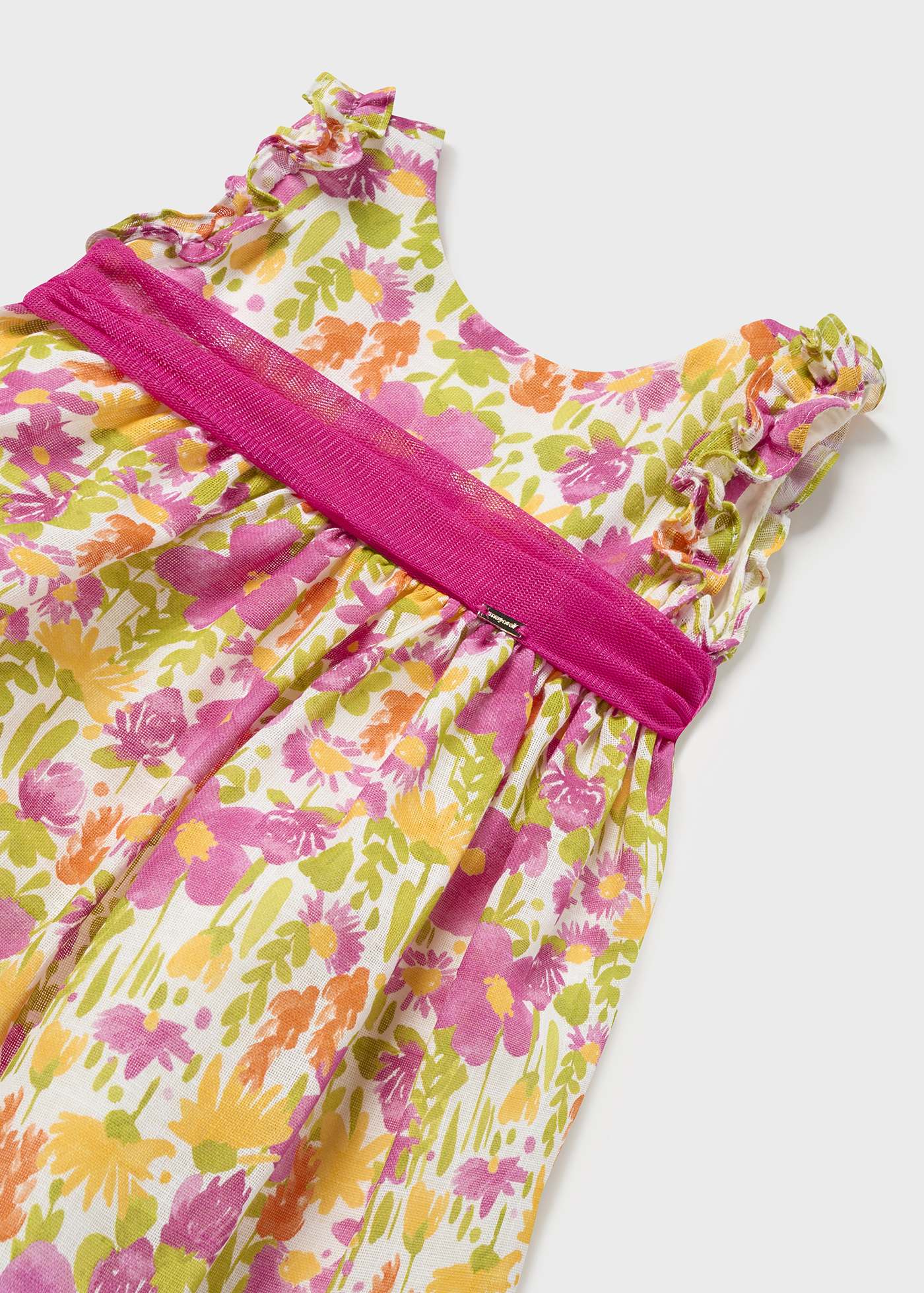 Rochie flori cu centura tul bebe
