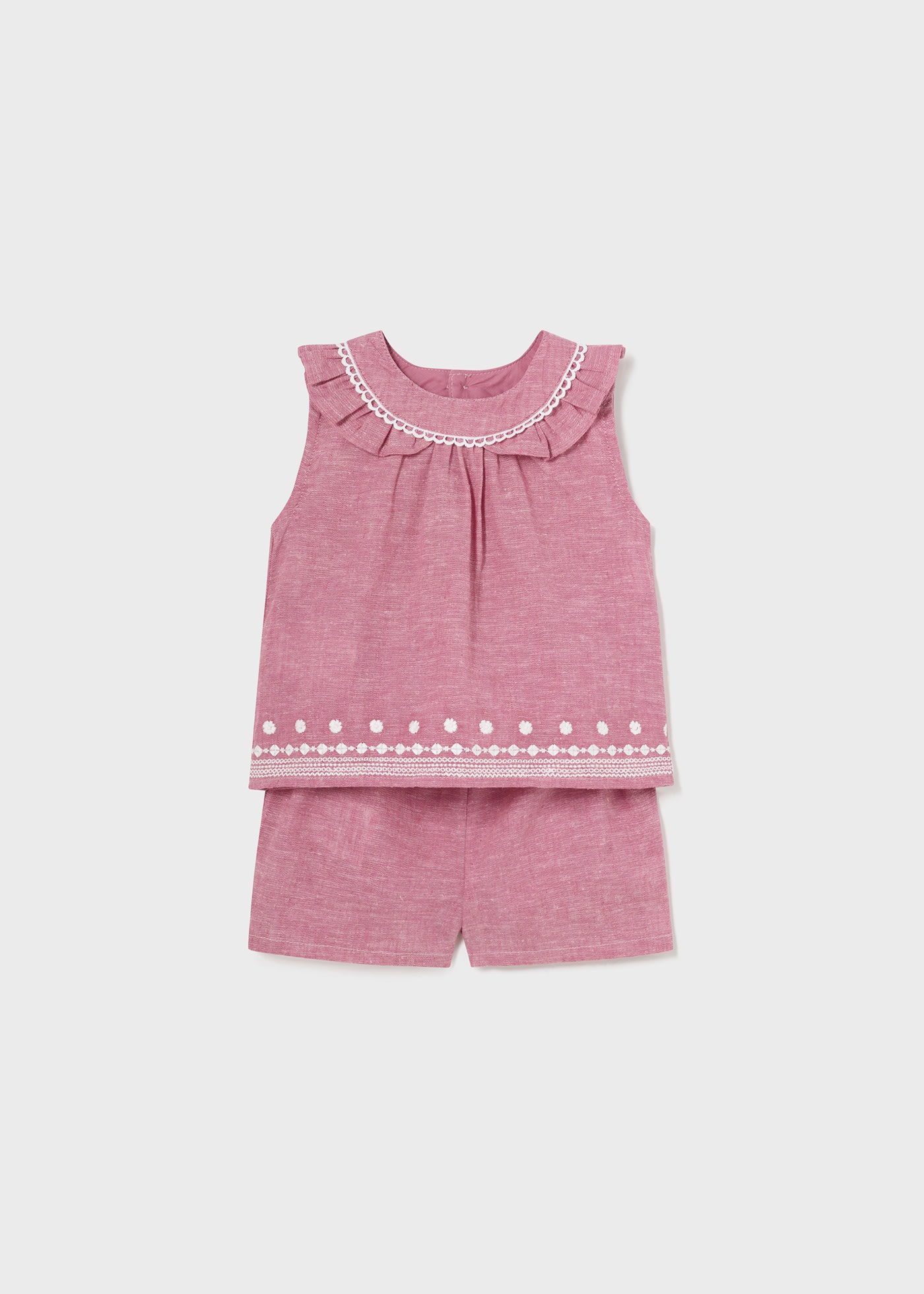 Baby 2 Piece Embroidered Linen Set