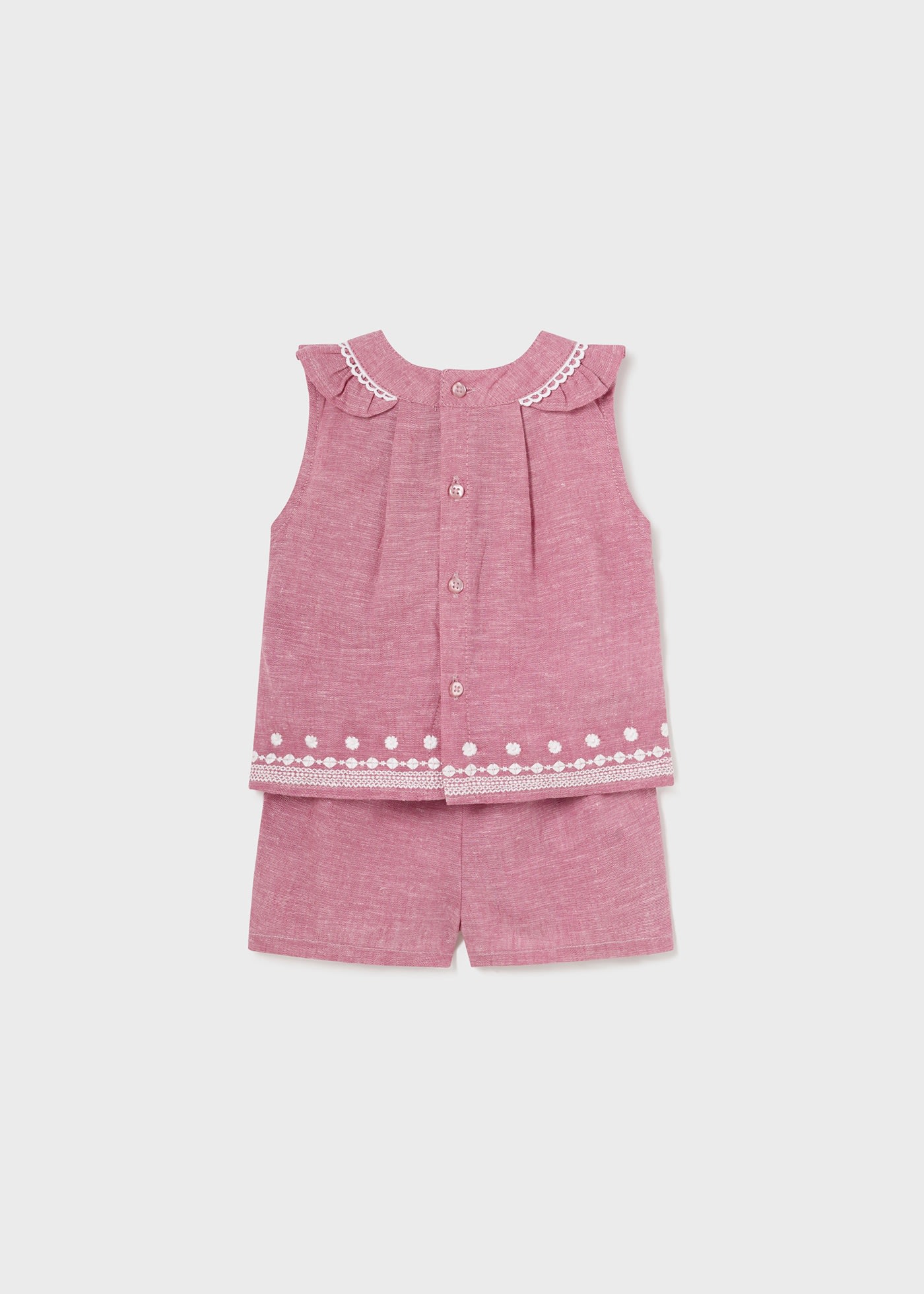 Baby 2 Piece Embroidered Linen Set