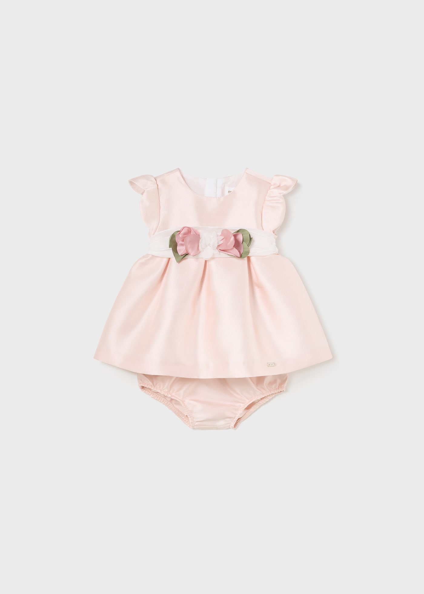 Kleid mit Windelhöschen Mikado Neugeborene
