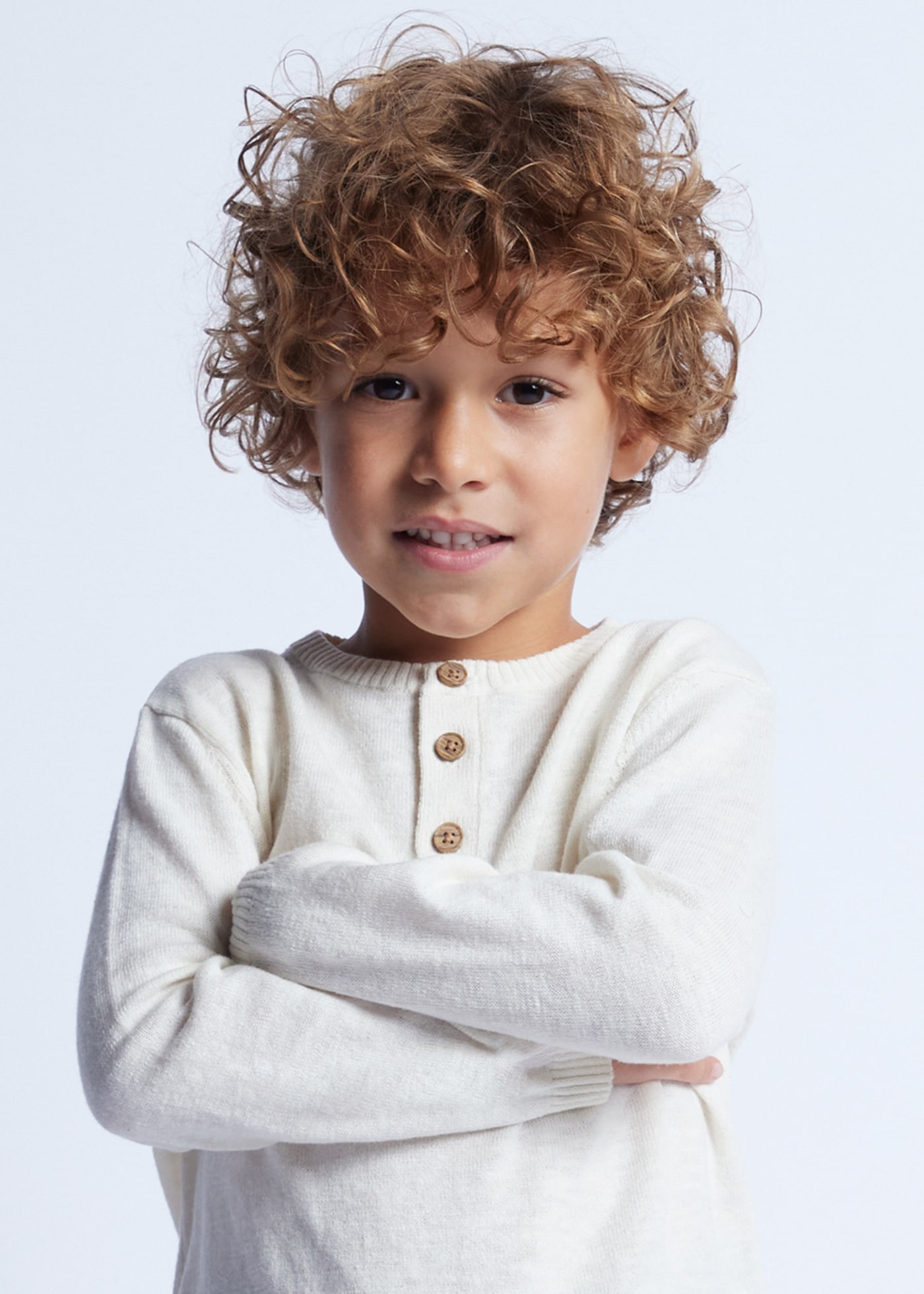 Maglione in lino con bottoni bambino