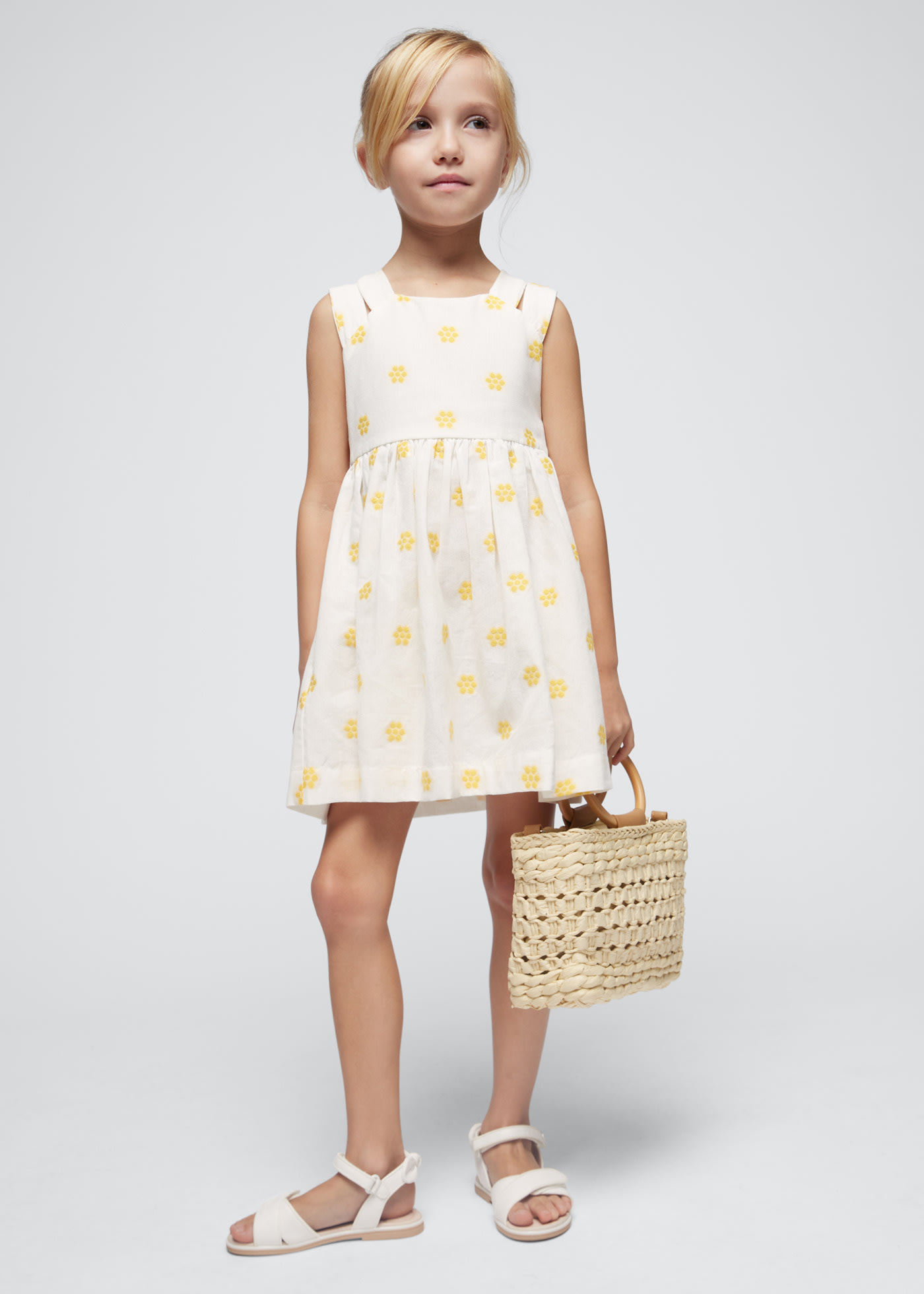 Girls jacquard floral dress
