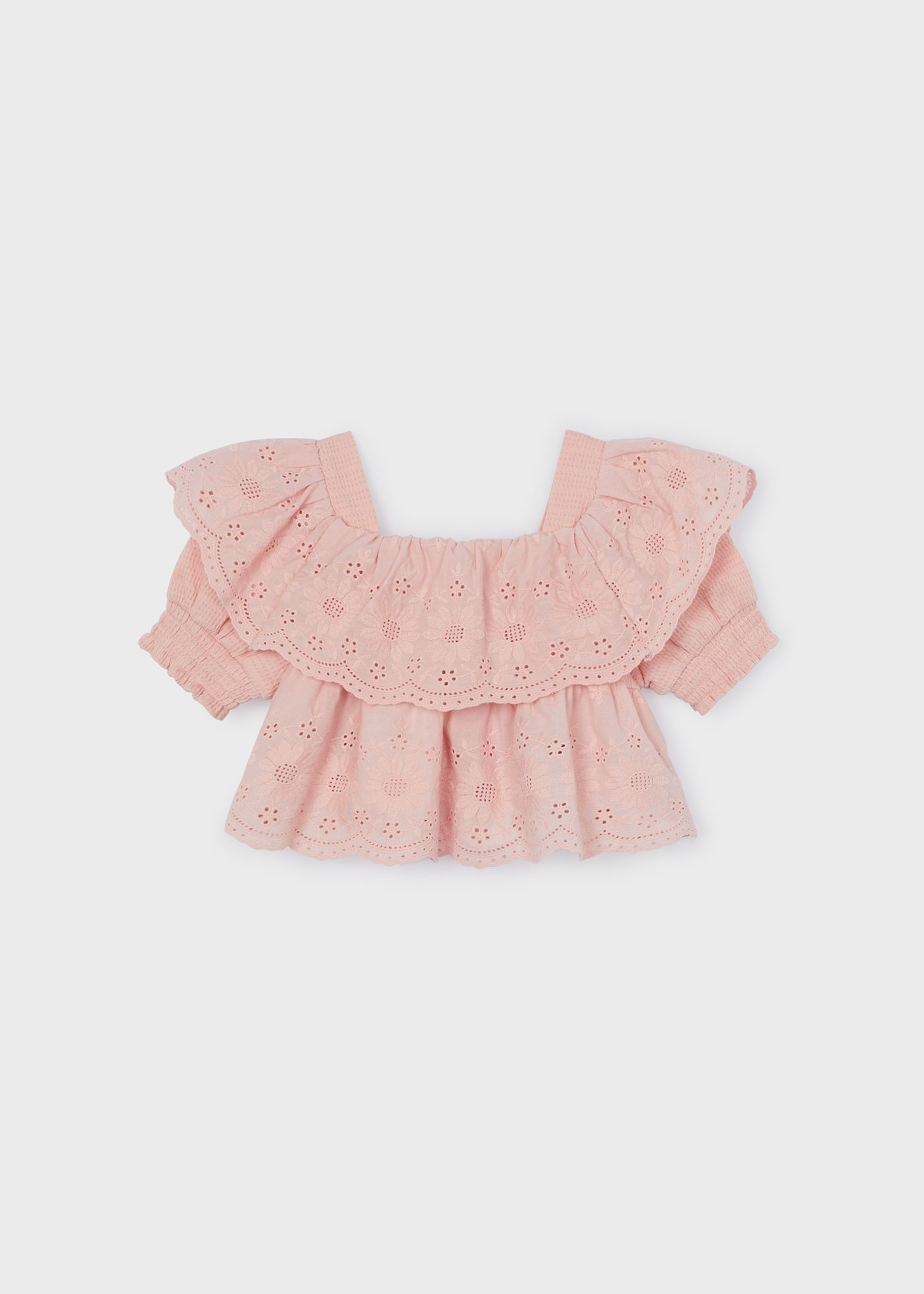 Girl Embroidered Ruffle Blouse