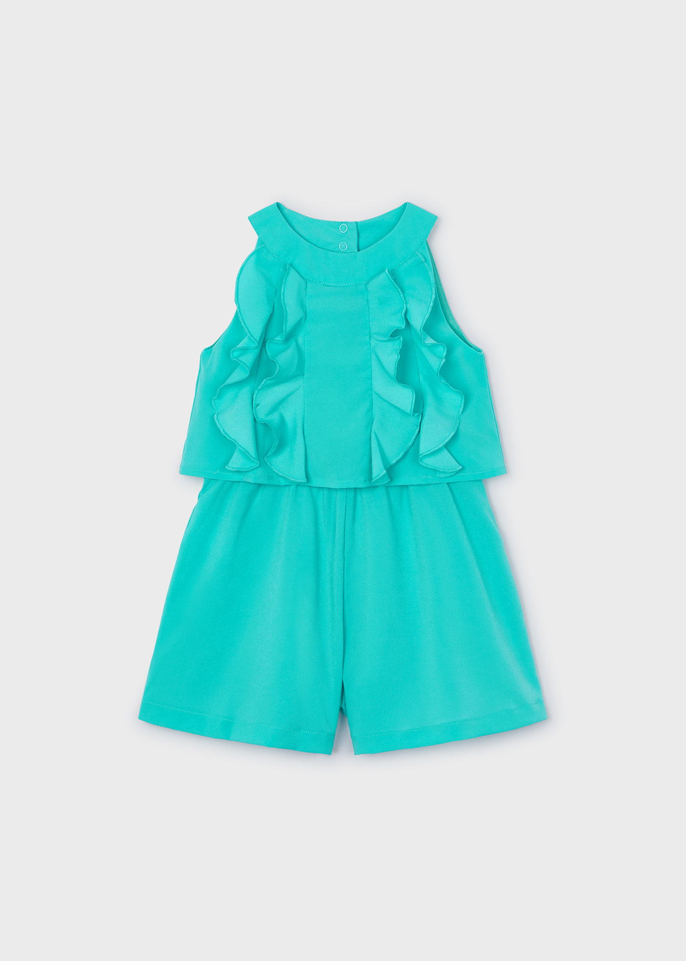 Girls ruffled crepe jumpsuit