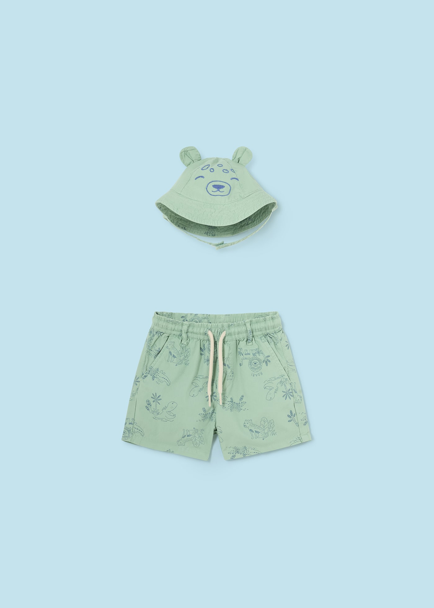 Baby Bermuda Shorts with Reversible Hat Better Cotton
