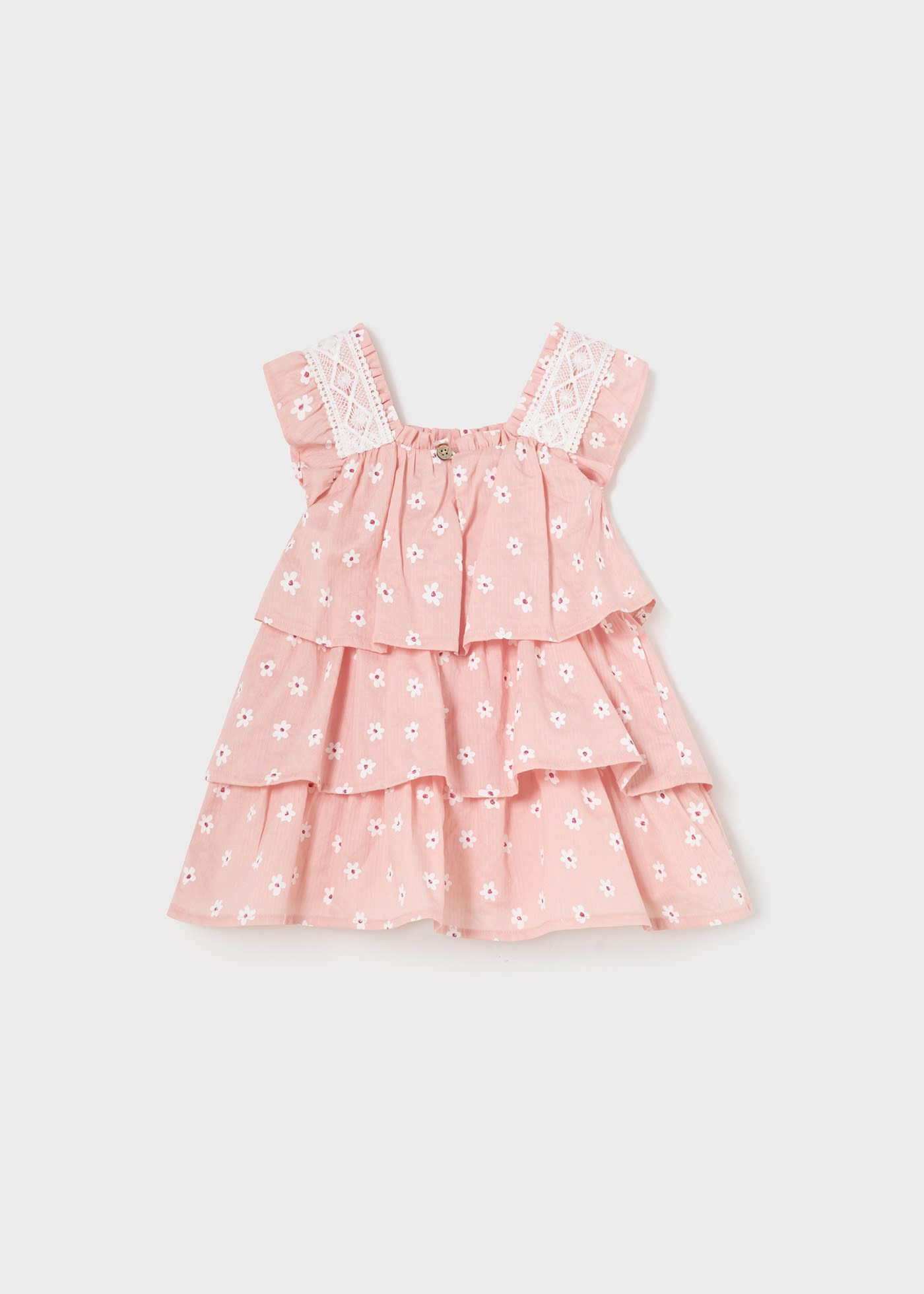 Флорална рокля с волани за бебе
