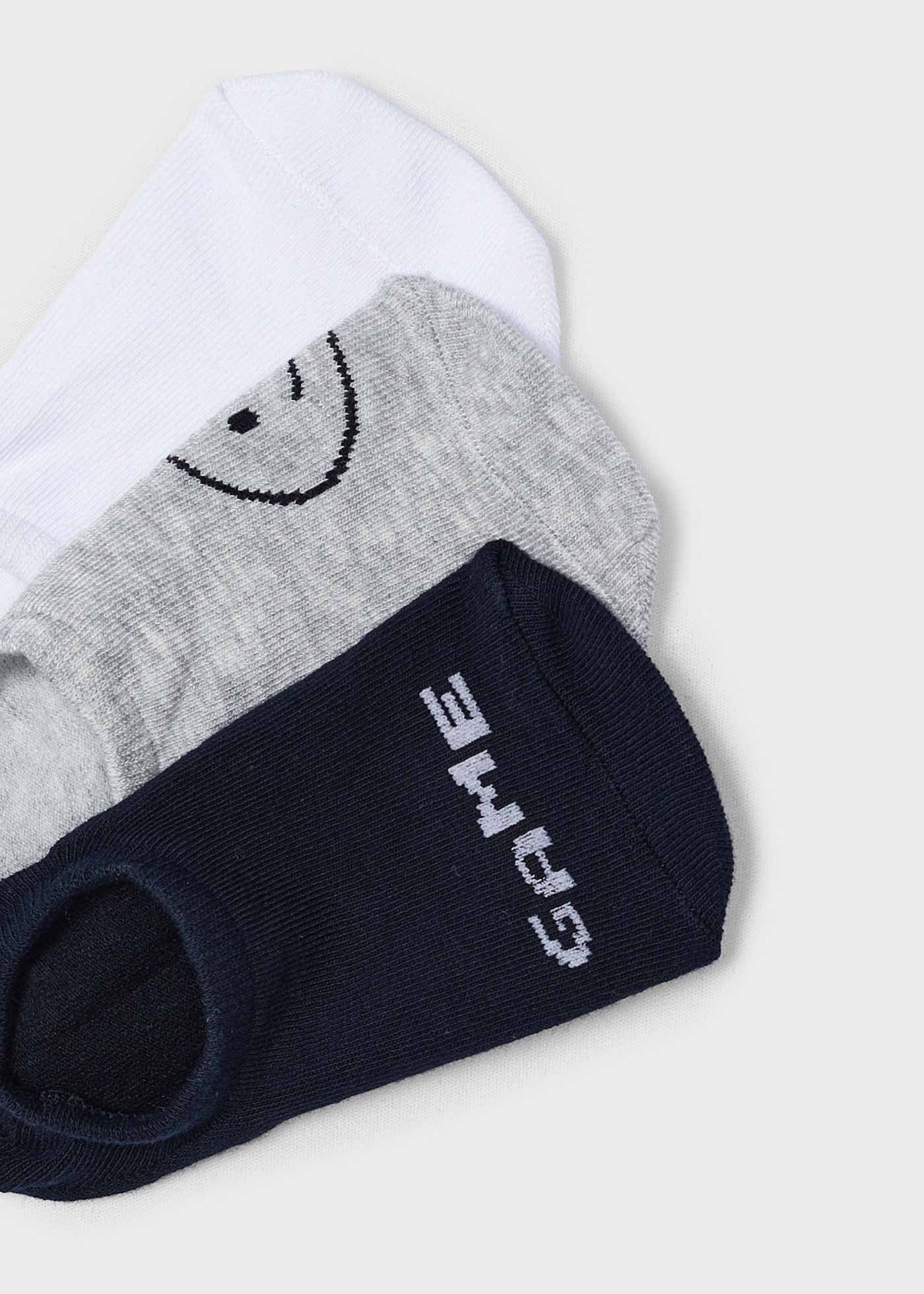 Boys 3-pack no show socks organic cotton