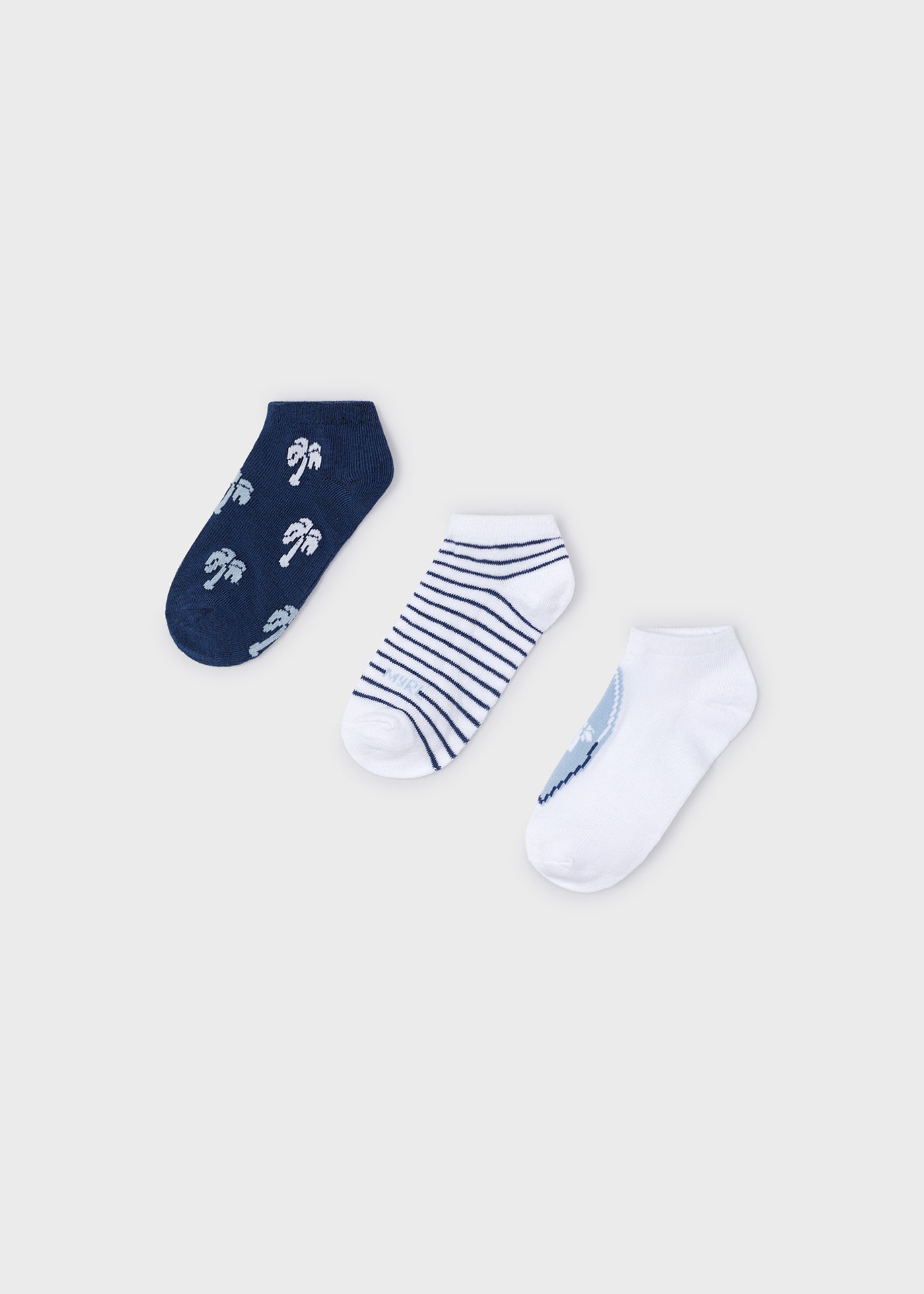 Комплект 3 чифта къси чорапи от органичен памук за момче