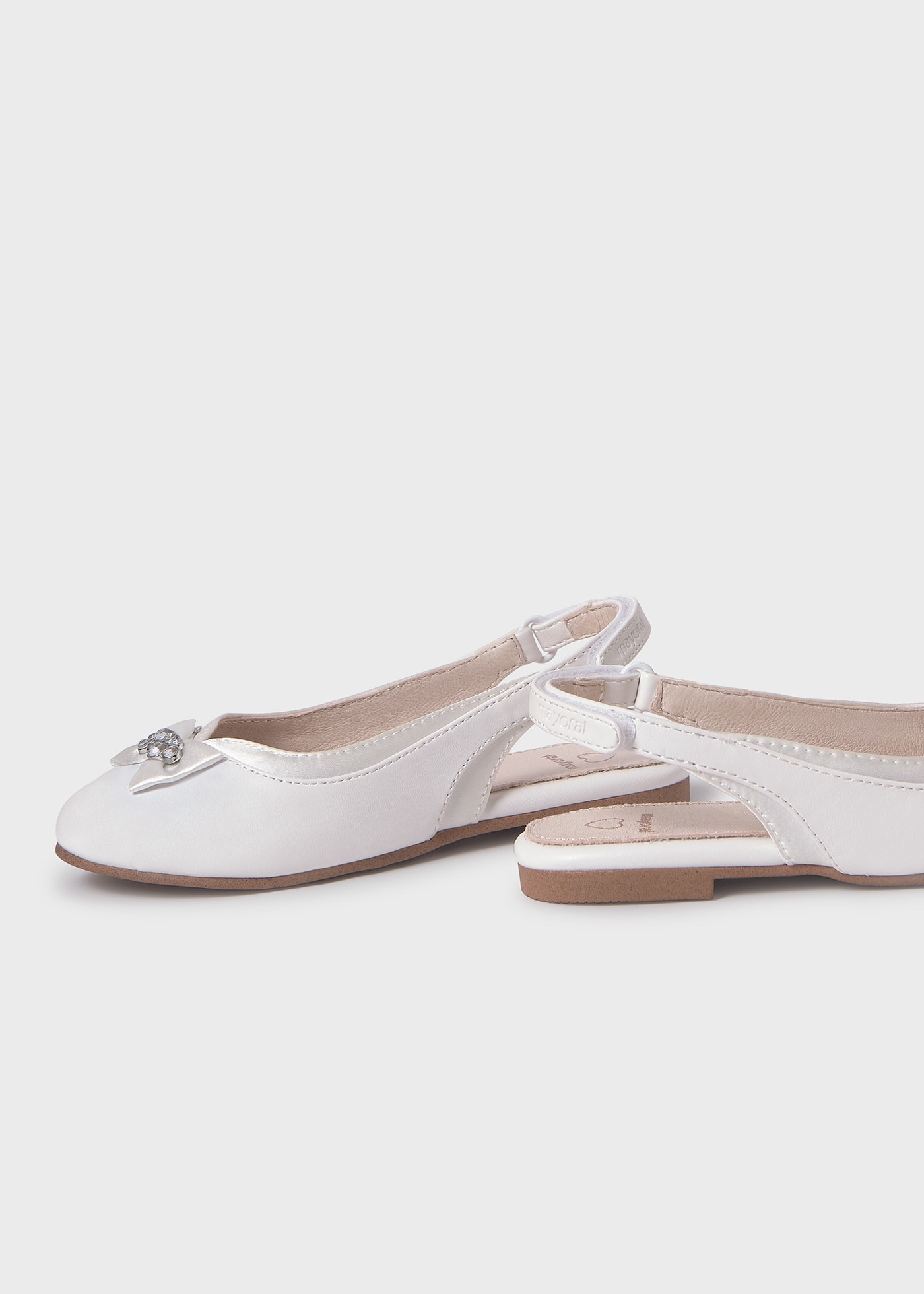 Girl Ballerina Flats with Bow Sustainable Leather