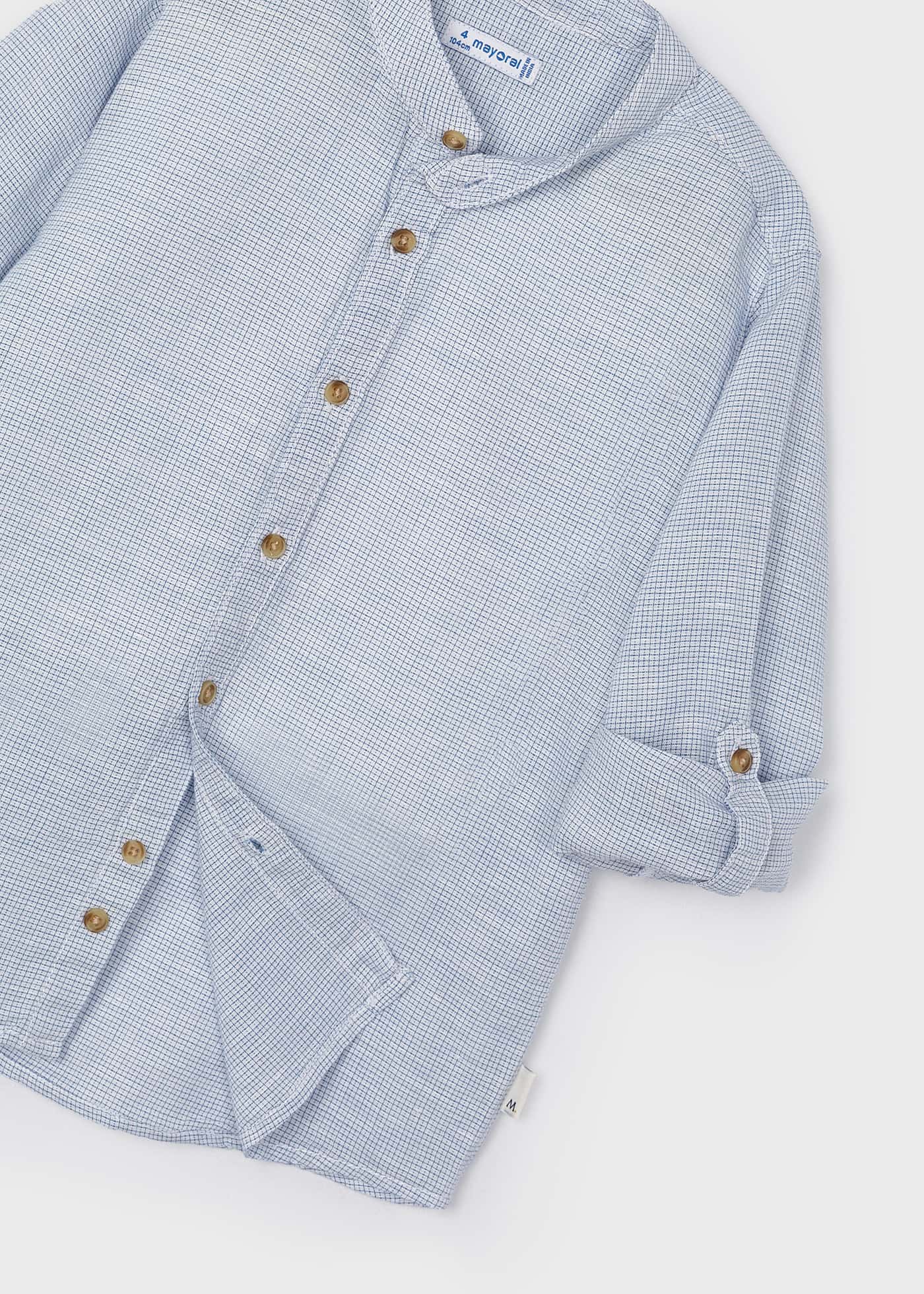 Boys mandarin collar linen shirt