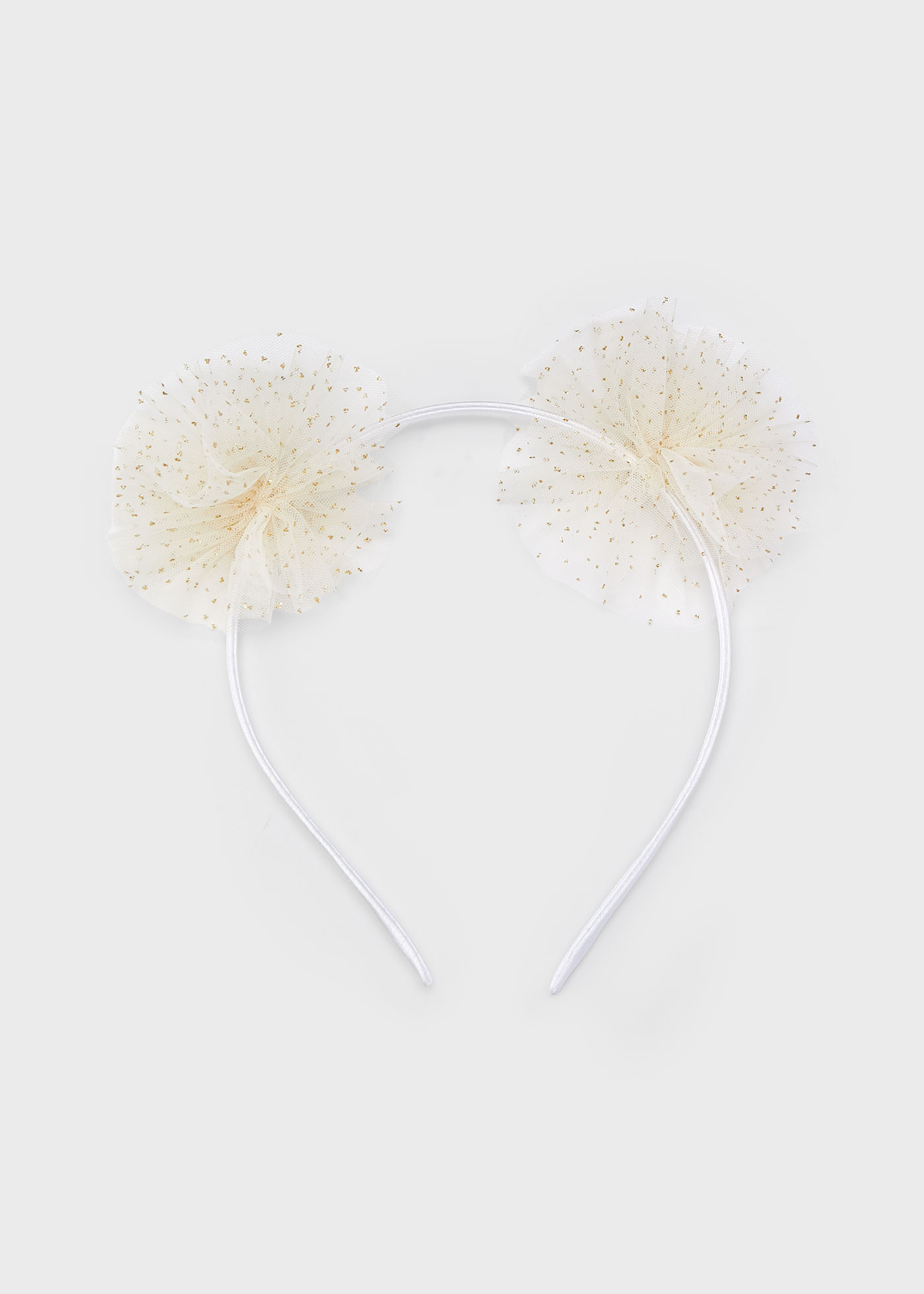 Cerchietto pompon tulle bambina