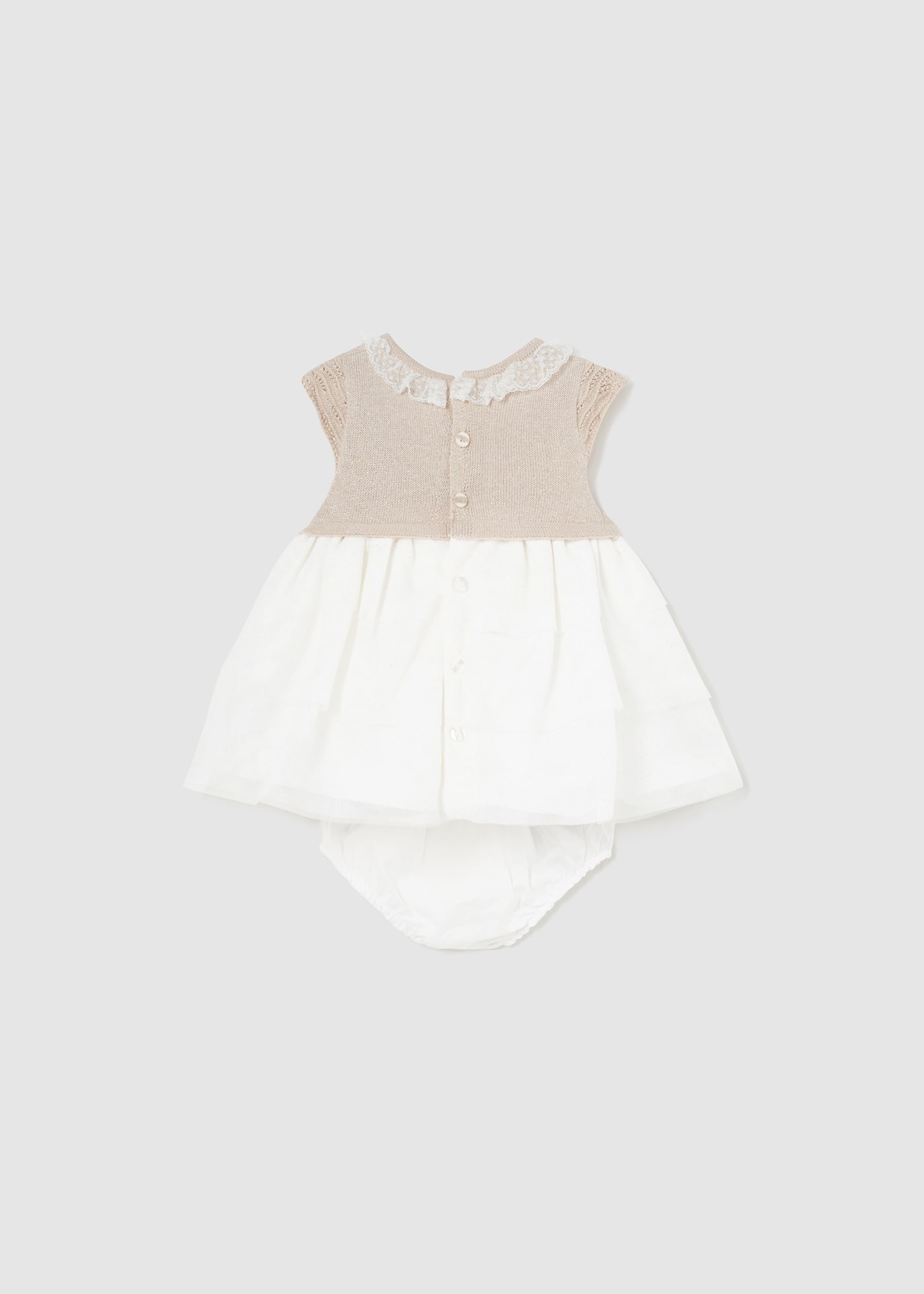 Robe combinee avec bloomer nouveau ne Champagne Mayoral