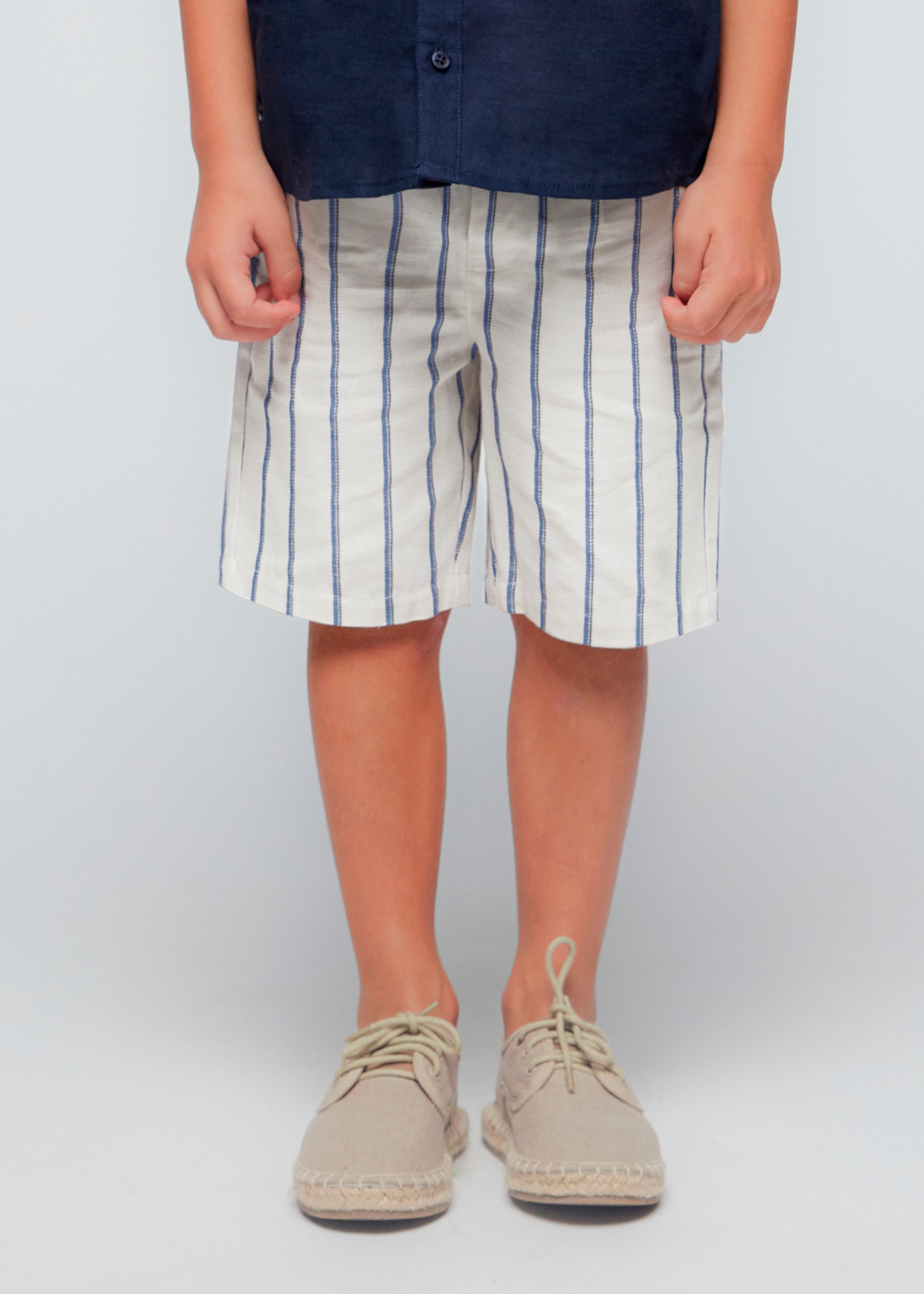 Boy 2 Piece Striped Linen Set