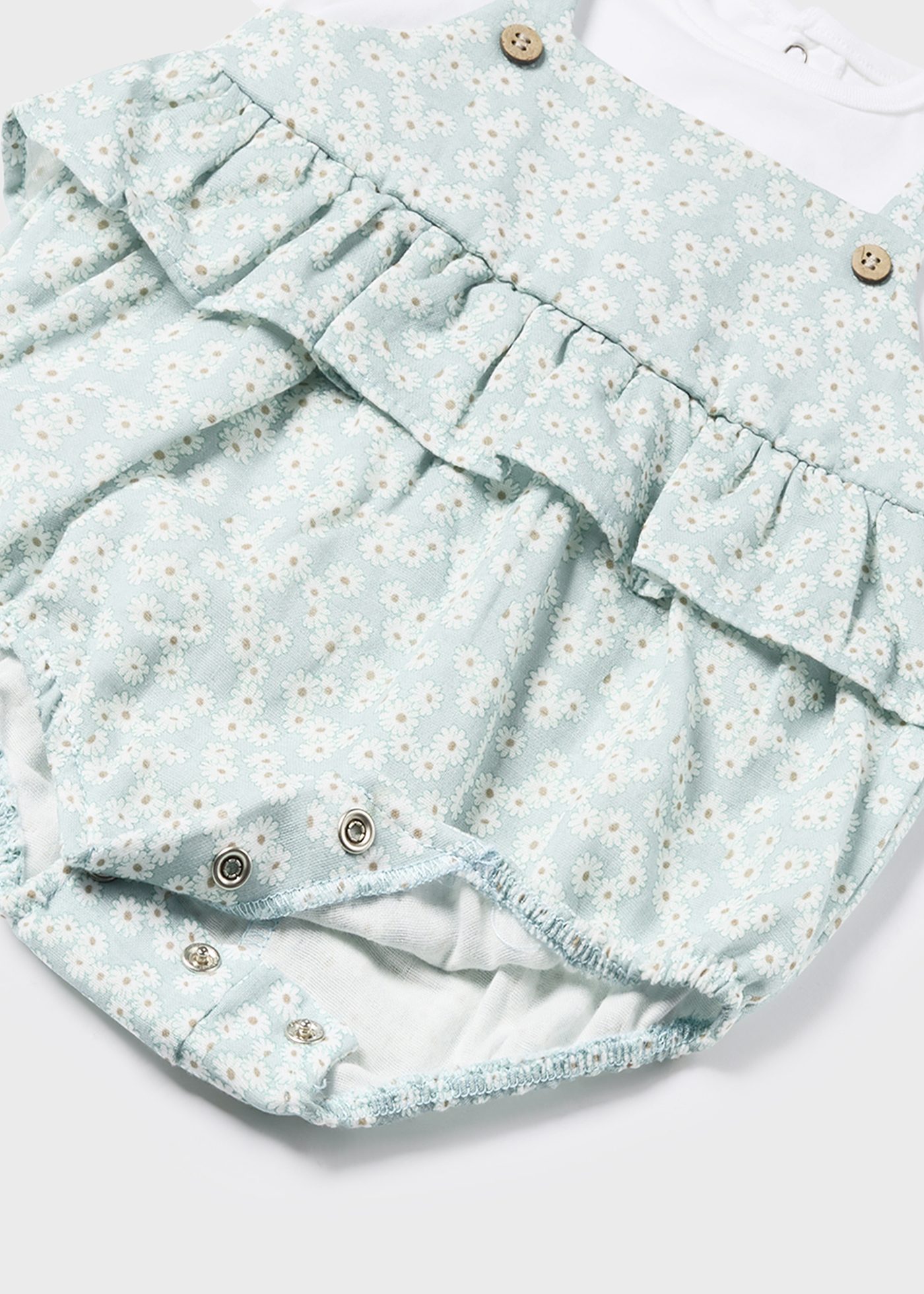 Pagliaccetto finta salopette con cappello Better Cotton neonata