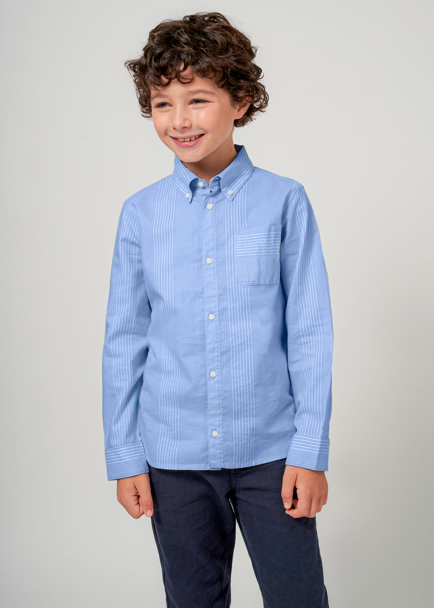 Boys striped button down shirt Better Cotton