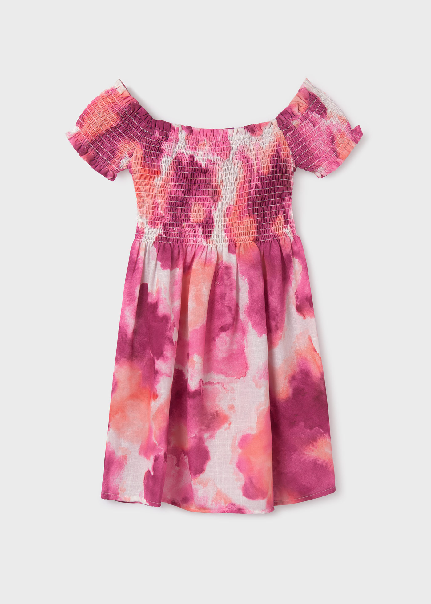 Girls smocked printed dress