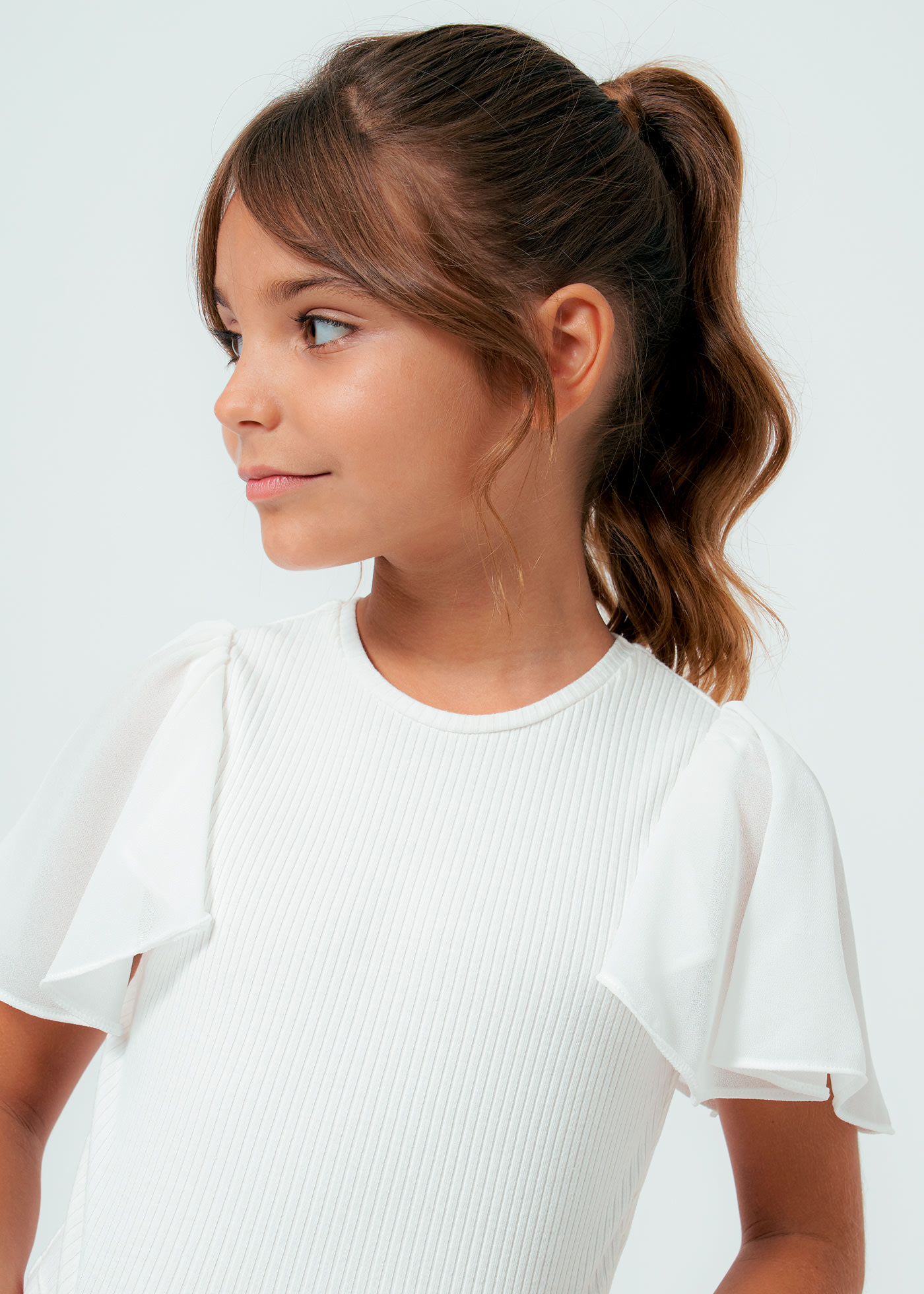 Girl Combined Ribbed T-Shirt