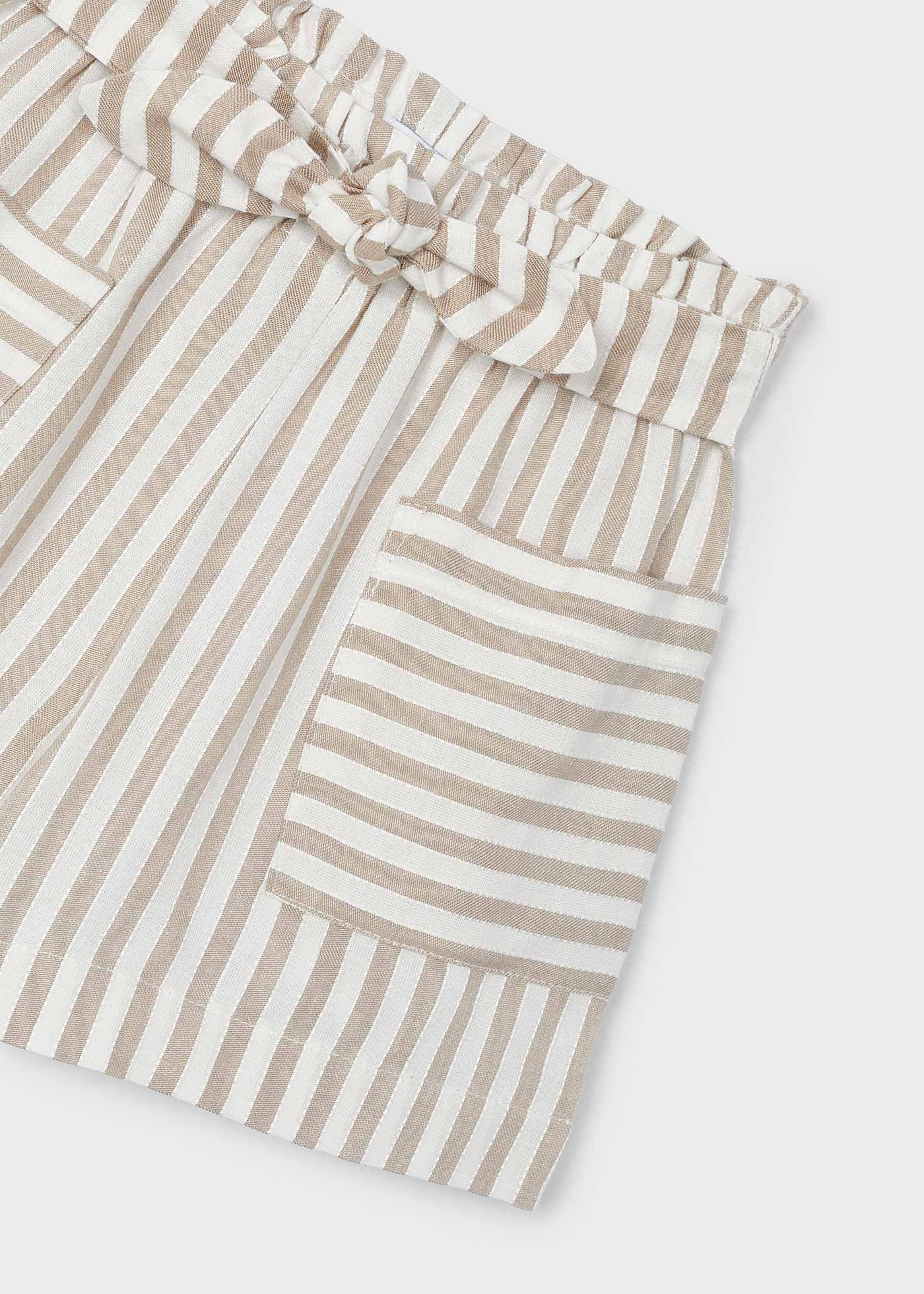 Girls striped paperbag shorts