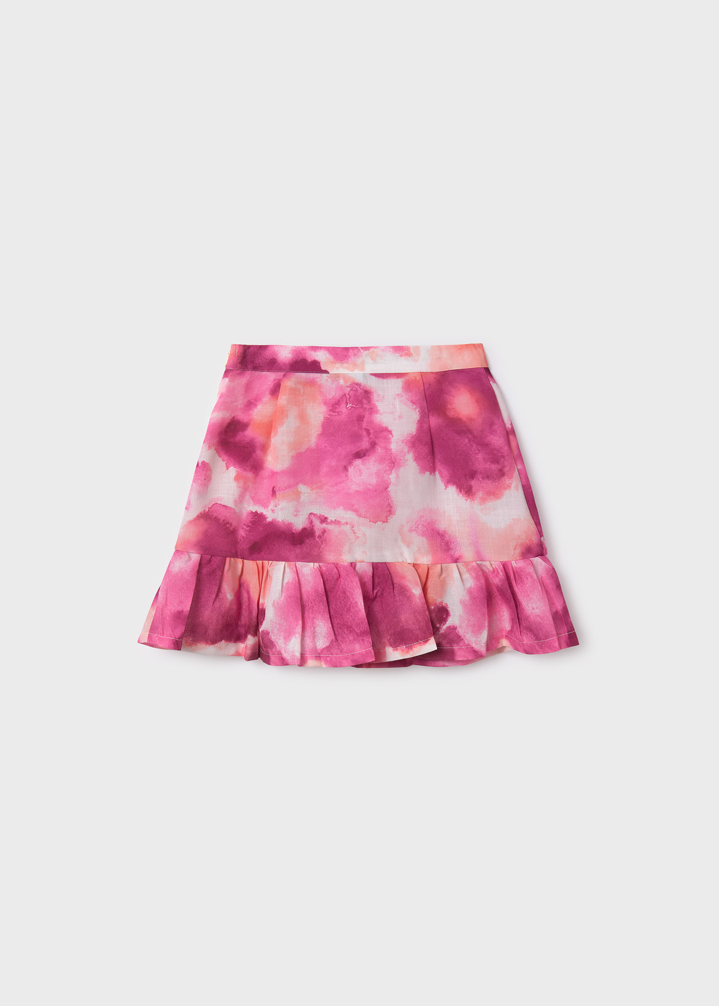 Girl gathered print skirt